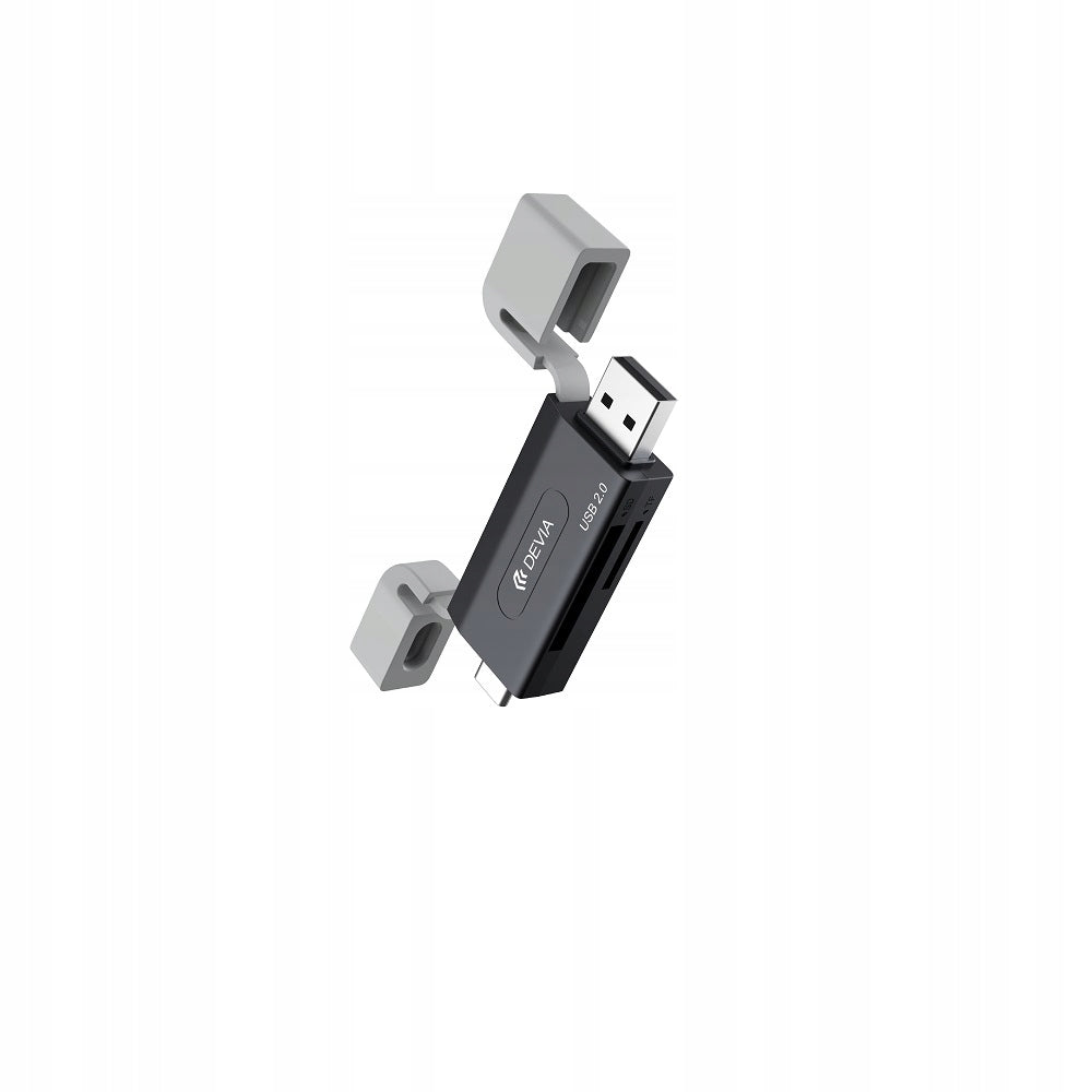 DEVIA CARD READER 2IN1 EL239 USB/USB-C 2.0 BLACK Packaging status original