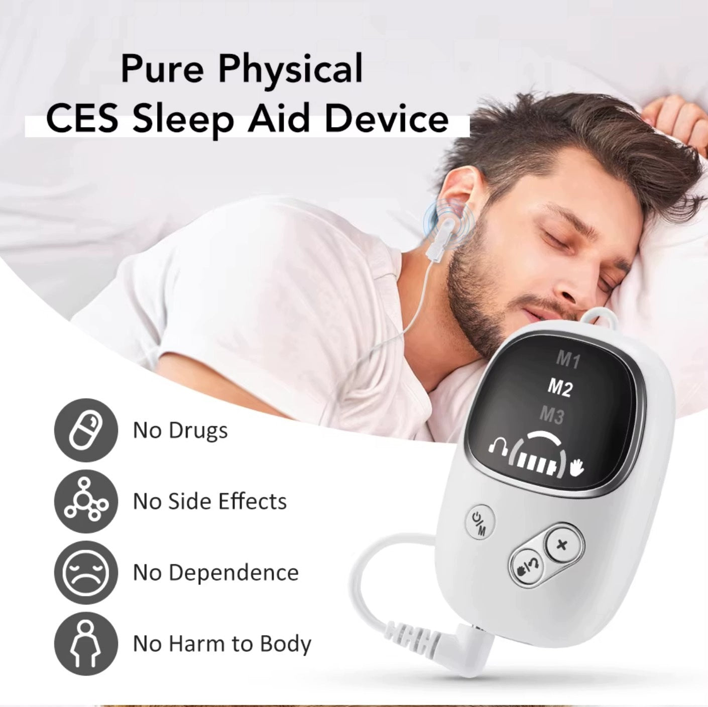 DEVICE TO HELP YOU FALL ASLEEP ANTI-STRESS SLEEP STIMULATOR FOR INSOMNIA CES Manufacturer code PDS ANTYSTRESOWY STYMULATOR SNU NA BEZSENNOŚĆ