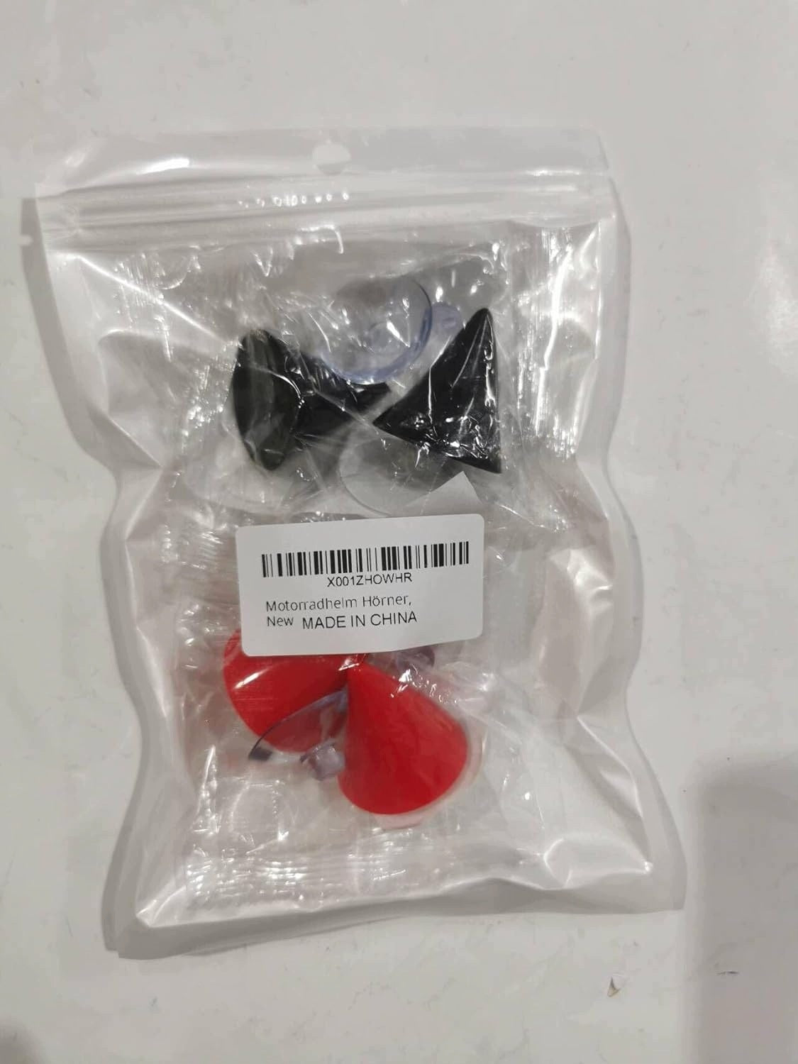 DEVIL'S HORNS FOR MOTORCYCLE HELMET SUCTION CUP DECORATION 4 PIECES Customs tariff code 65070000