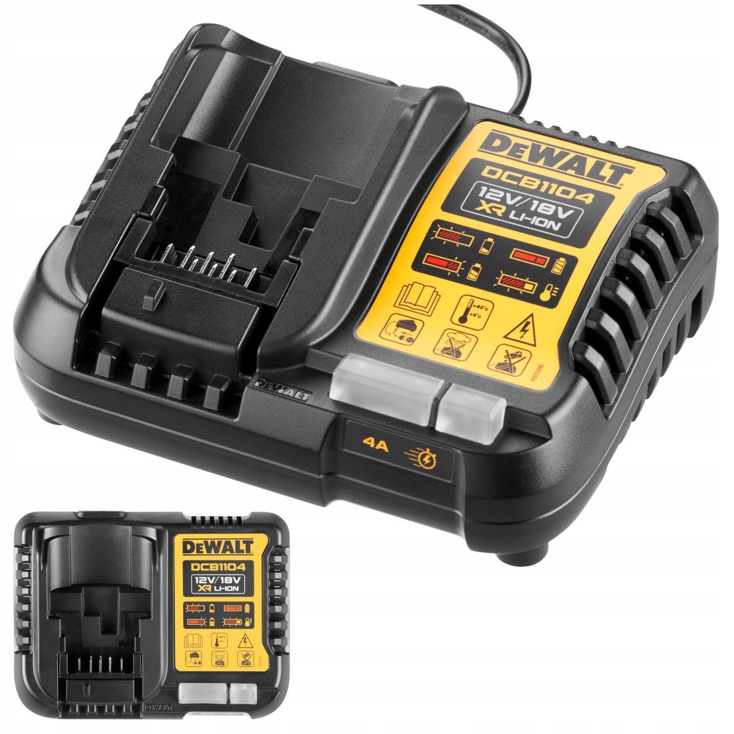 DEWALT 12V/18V 4A XR fast charger for 230V DCB1104 battery