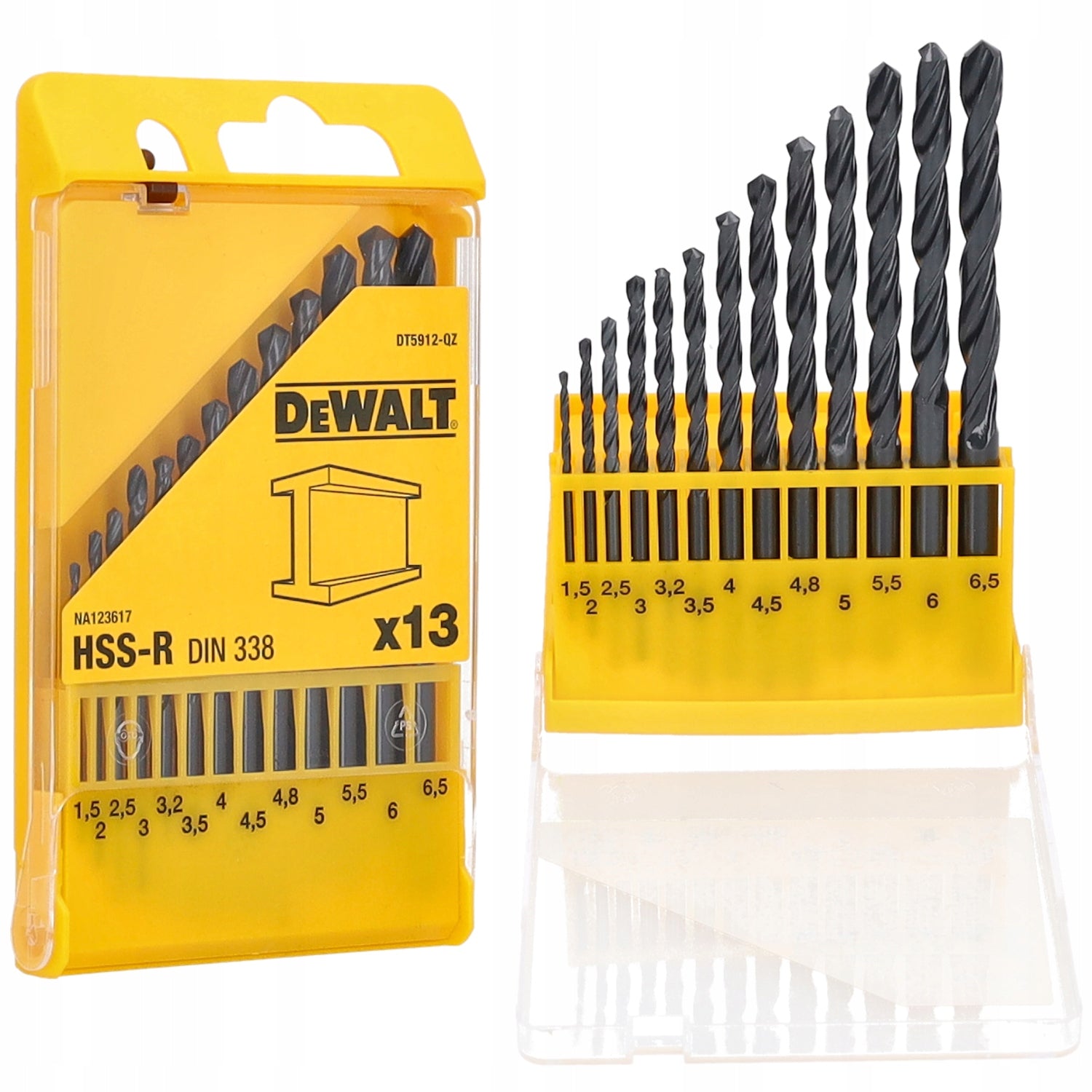 DEWALT DRILL BIT SET FOR METAL HSS-R DIN 13PCS DT5912