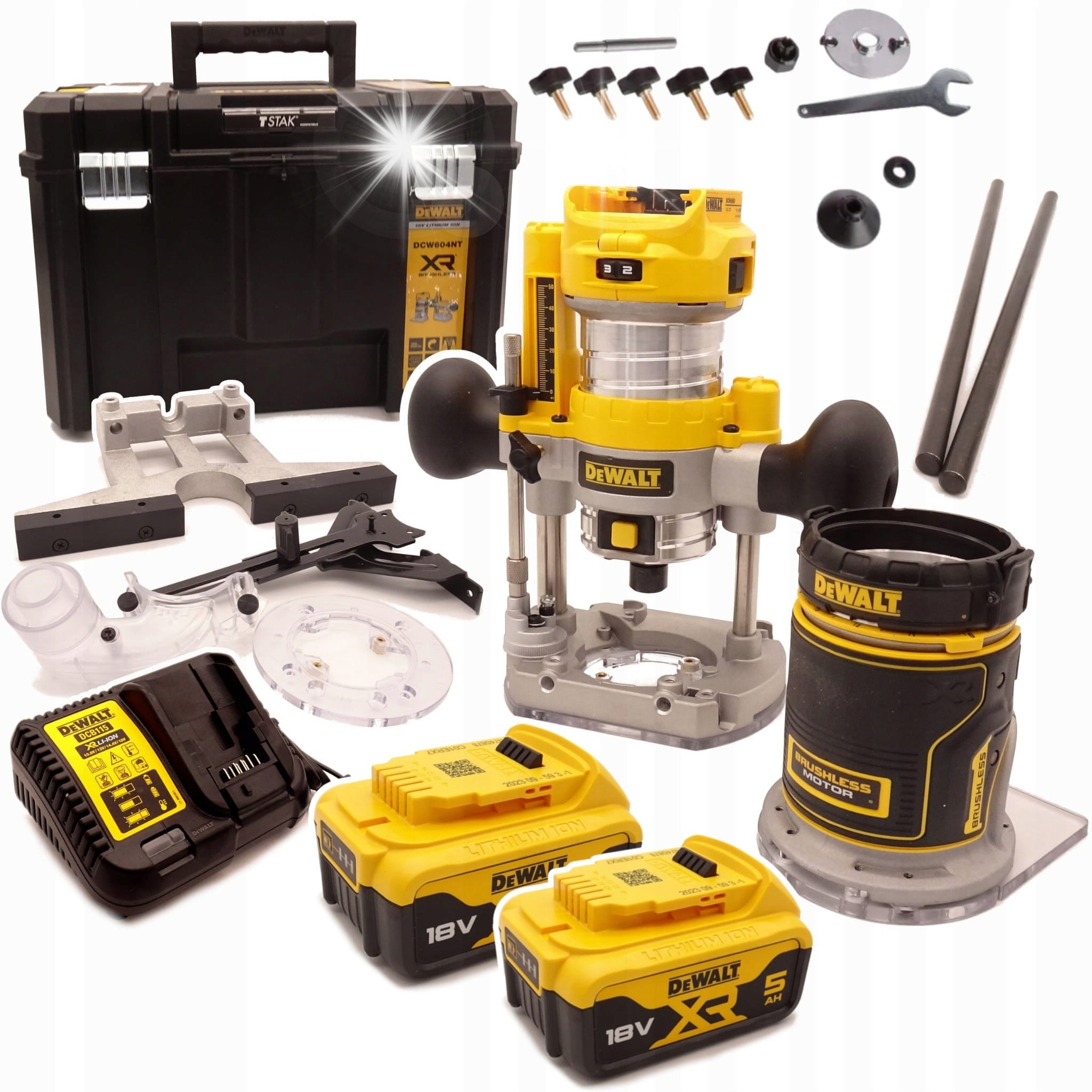 DEWALT MILLING MACHINE 18V 2in1 8mm 2x5,0Ah TSTAK DCW604P2