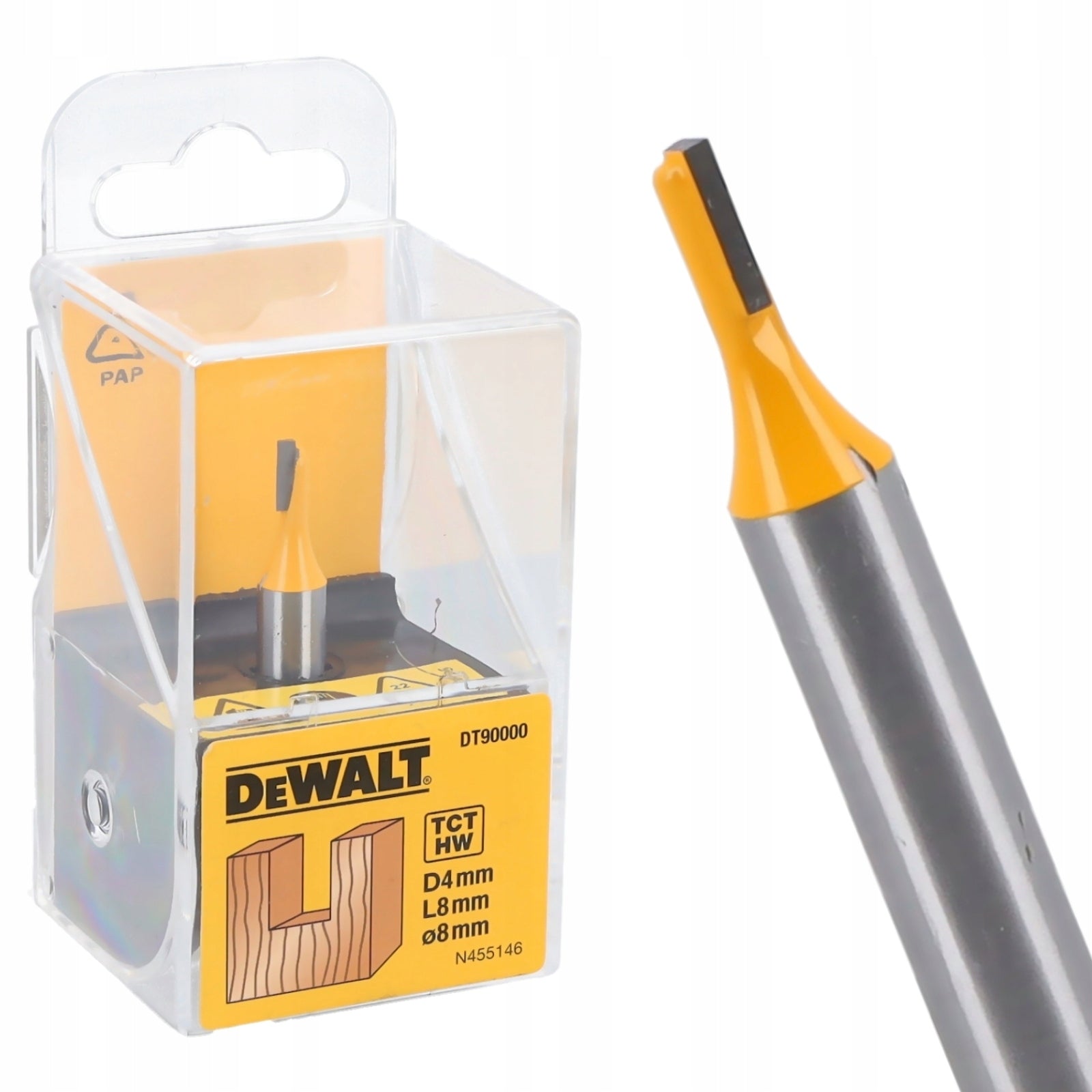 DEWALT STRAIGHT CUTTER FOR WOOD GROOVES diameter 4mm shank 8mm DT90000