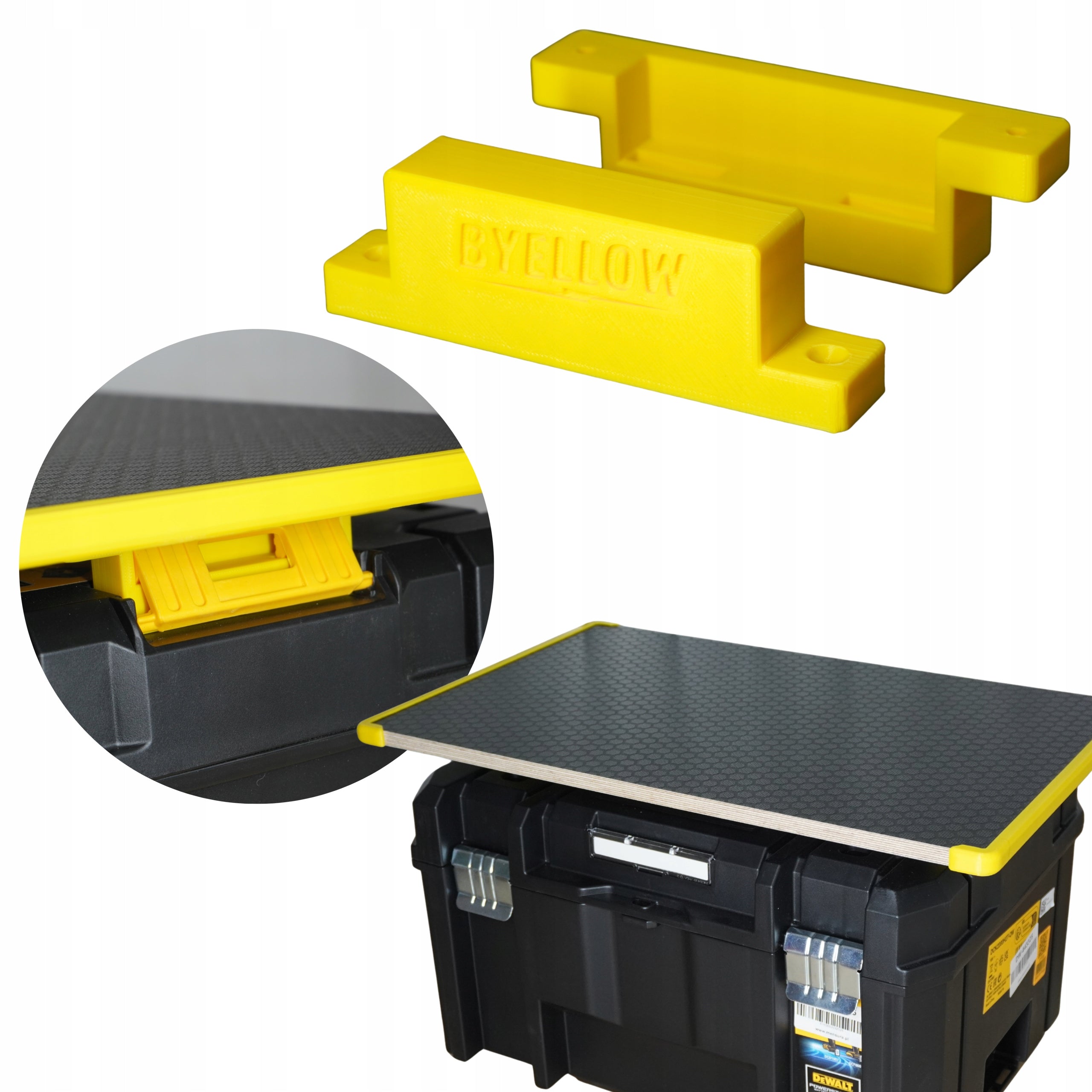 DEWALT TSTAK Case Top Holder Solid Hooks BYellow