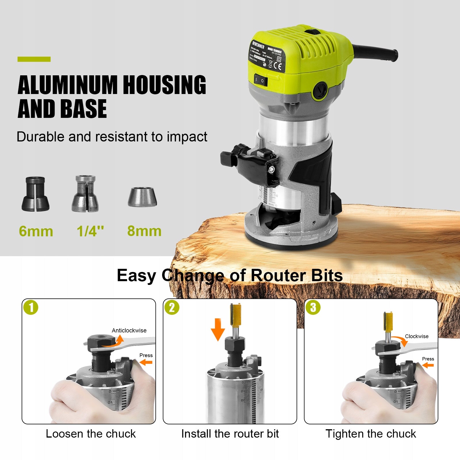 DEWINNER WOOD SPINDLE MILLING MACHINE VERTICAL MANUAL TO EDGE Brand DEWINNER