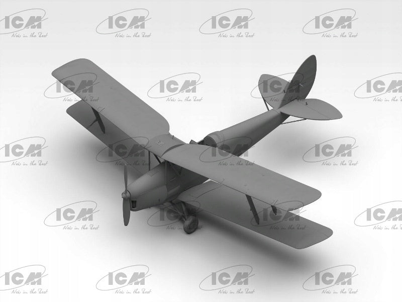 Geklebtes Modell ICM 32037 DH. 82A Tiger Moth mit RAF-Kadetten aus dem Zweiten Weltkrieg im Maßstab 1:32 
