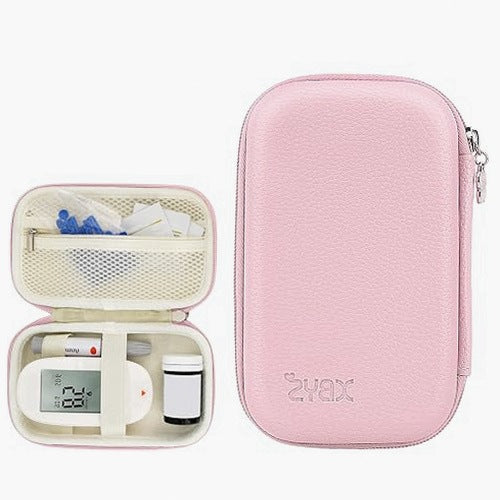 DIABETIC BAG FOR GLUCOSE METER TEST STRIPS LEATHER WATERPROOF