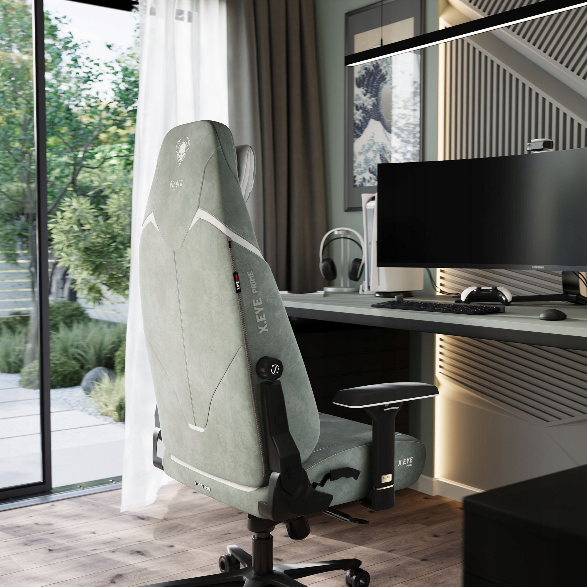 DIABLO X.EYE PRIME Normal Size Gaming Chair, Gothic Green Model X.EYE PRIME