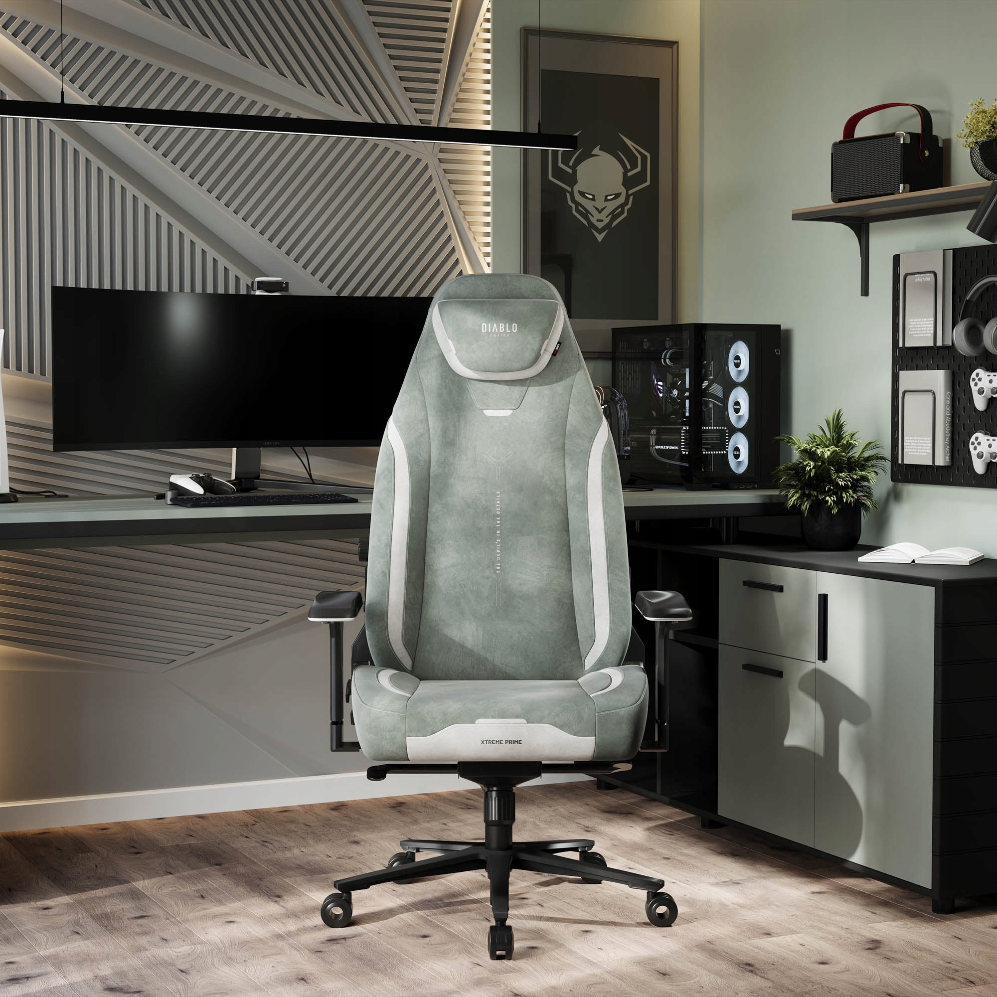 DIABLO X.EYE PRIME Normal Size Gaming Chair, Gothic Green Packaging status original