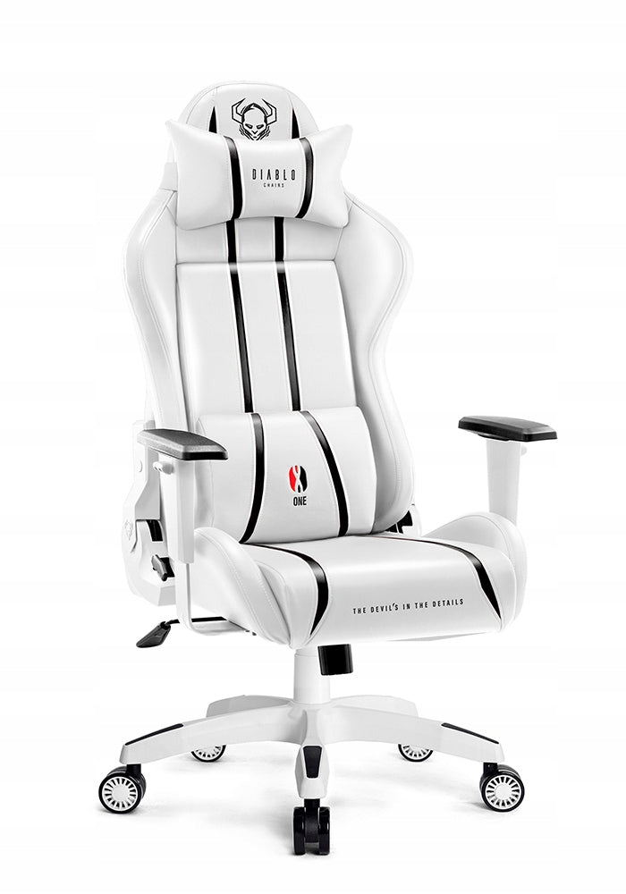 DIABLO X-One 2.0 Normal Size Eco Leather Gaming Chair: White & Black