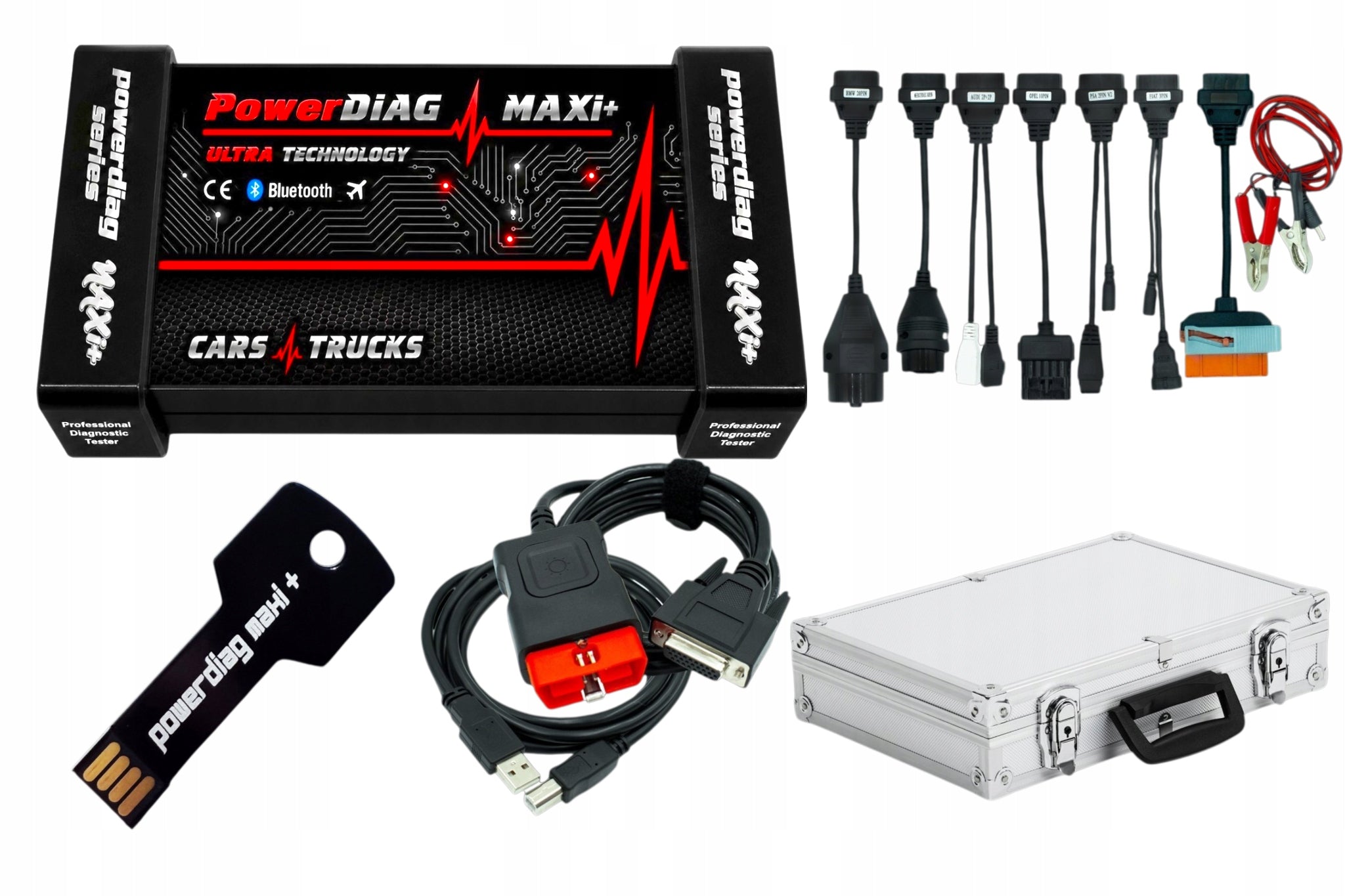 DIAGNOSTIC COMPUTER POWERDIAG MAXI+ INTERFACE PRO +8 PERSONAL CABLES +WAL
