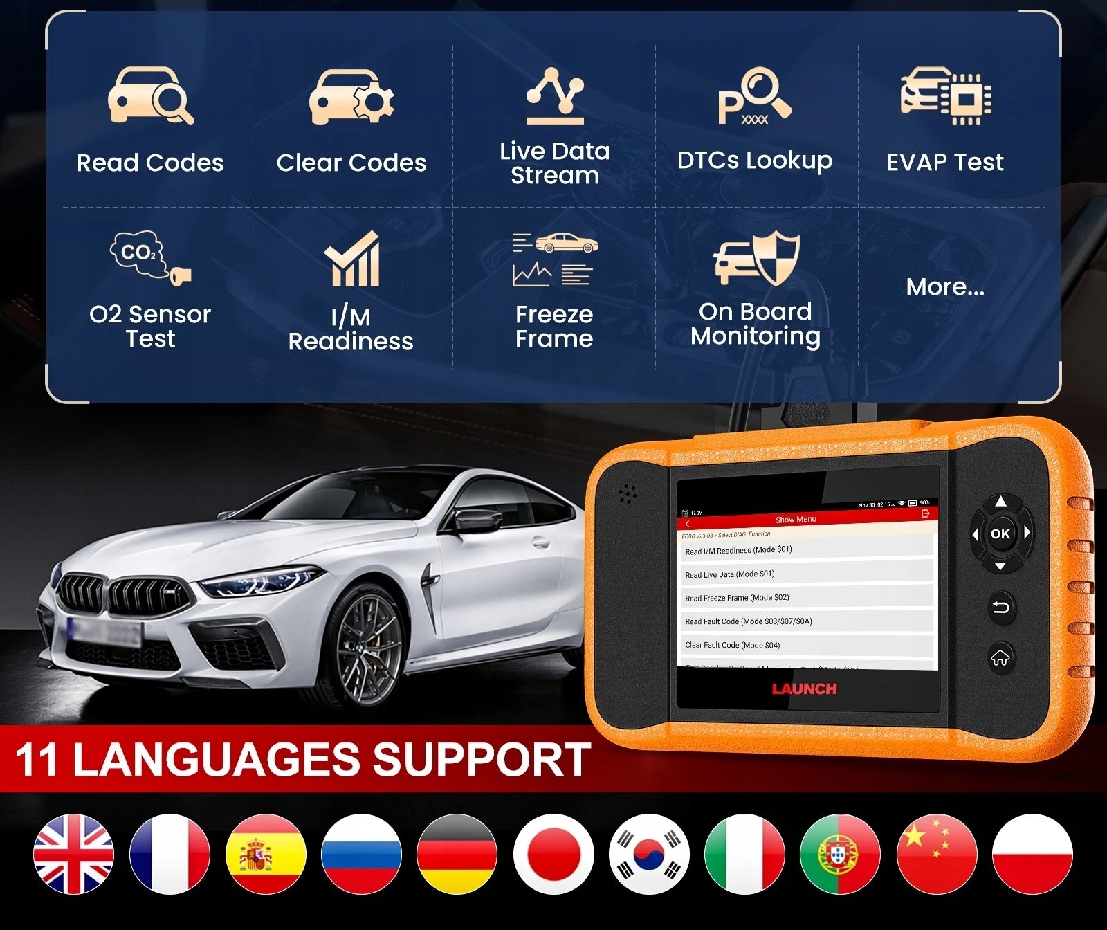 DIAGNOSTIC INTERFACE OBD2 FORD MAZDA CHEVROLET GM CHRYSLER JEEP DODGE EAN (GTIN) 5904954303192