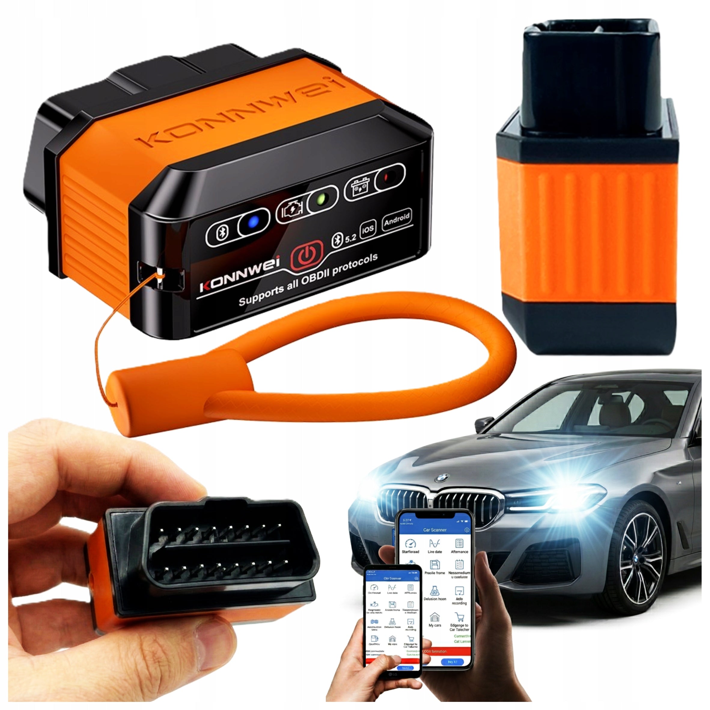 DIAGNOSTIC INTERFACE UNIVERSAL BLUETOOTH TESTER 5.2 ANDROID / IOS OBD2