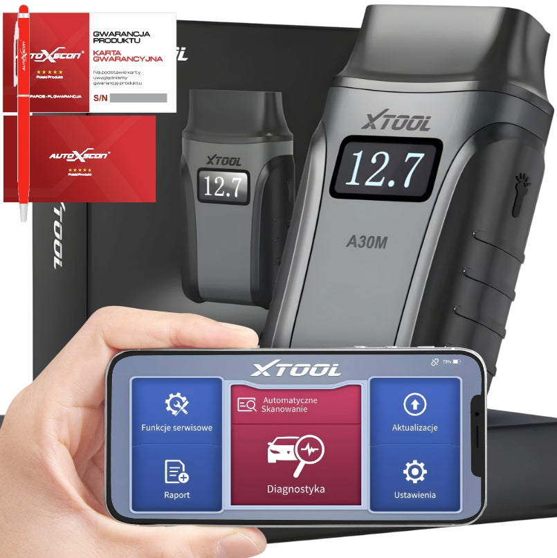 DIAGNOSTIC INTERFACE XTOOL A30M FULL Bluetooth smartphone iOS Android PL Manufacturer code XTO0008