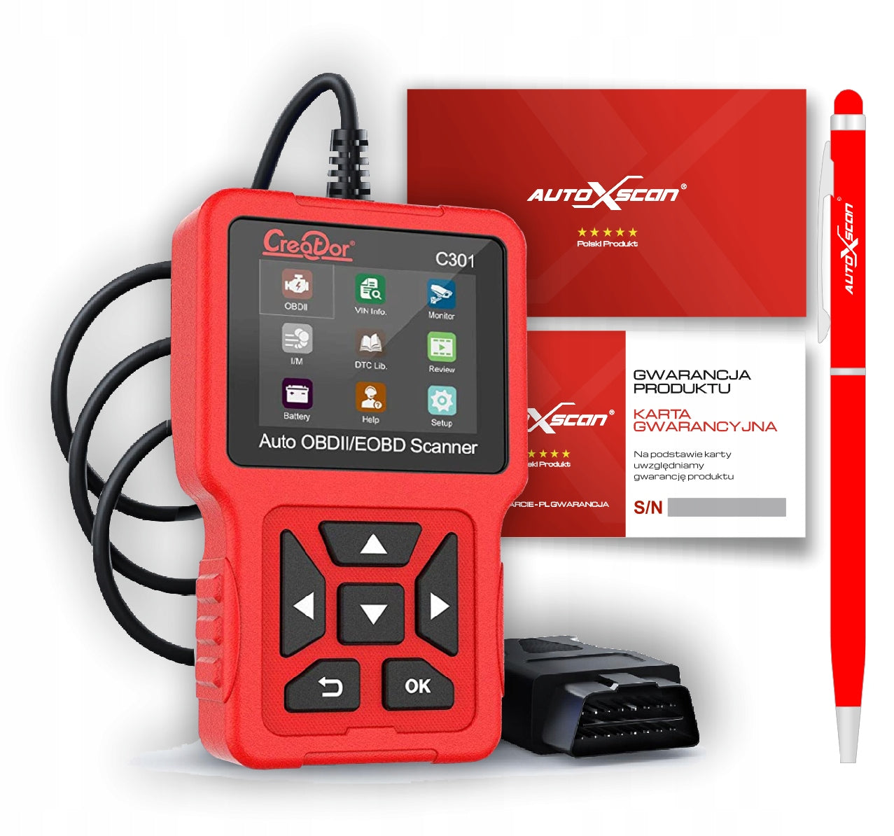 DIAGNOSTIC TESTER CREATOR C301 Polish LANGUAGE all cars OBD2 EAN (GTIN) 6976074580257