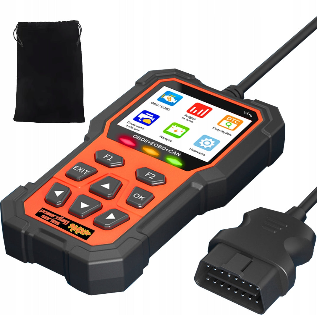 DIAGNOSTIC TESTER INTERFACE OBD2 SCANNER VEHICLES PASSENGER CARS Polish VPRO
