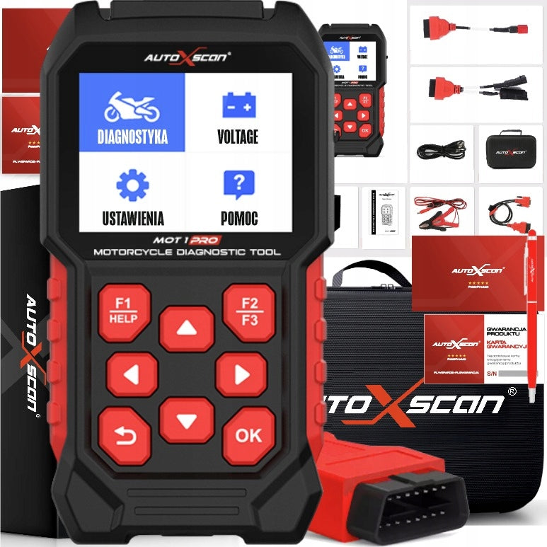 DIAGNOSTIC TESTER MOTORCYCLE BMW MOT1PRO + ADAPTERS LANGUAGE Polish!