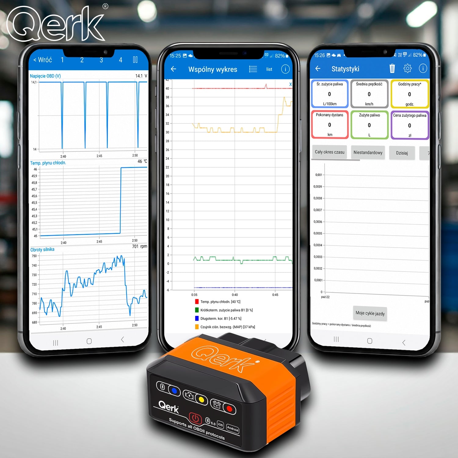 DIAGNOSTIC TESTER OBD2 ELM327 BLUETOOTH 5.0 ERROR SCANNER QERK KW905 Product weight with unit packaging 0.2 kg
