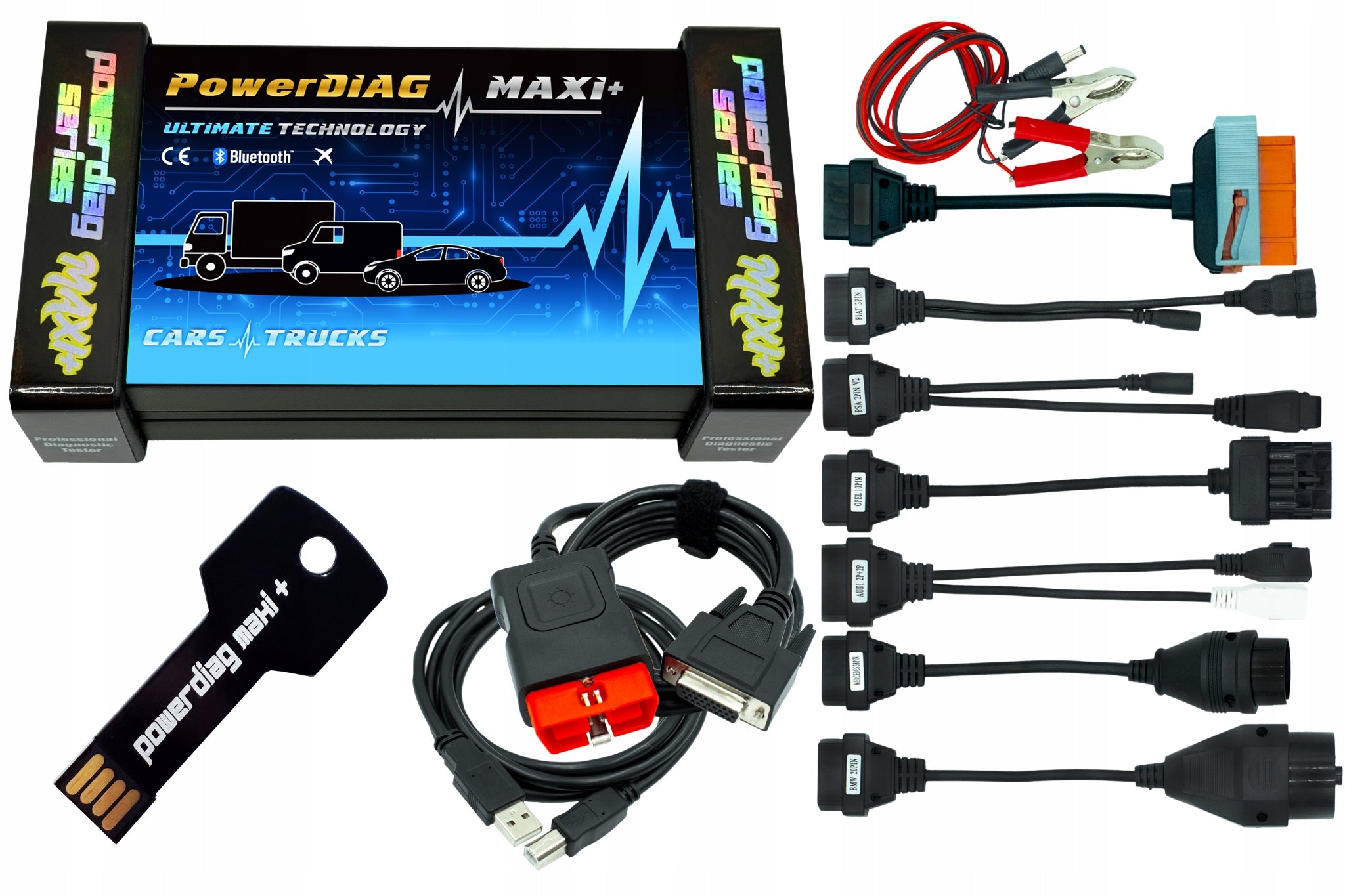 DIAGNOSTIC TESTER POWERDIAG MAXI+ ULTIMATE WEIGHT + 8 PASSENGER CABLES