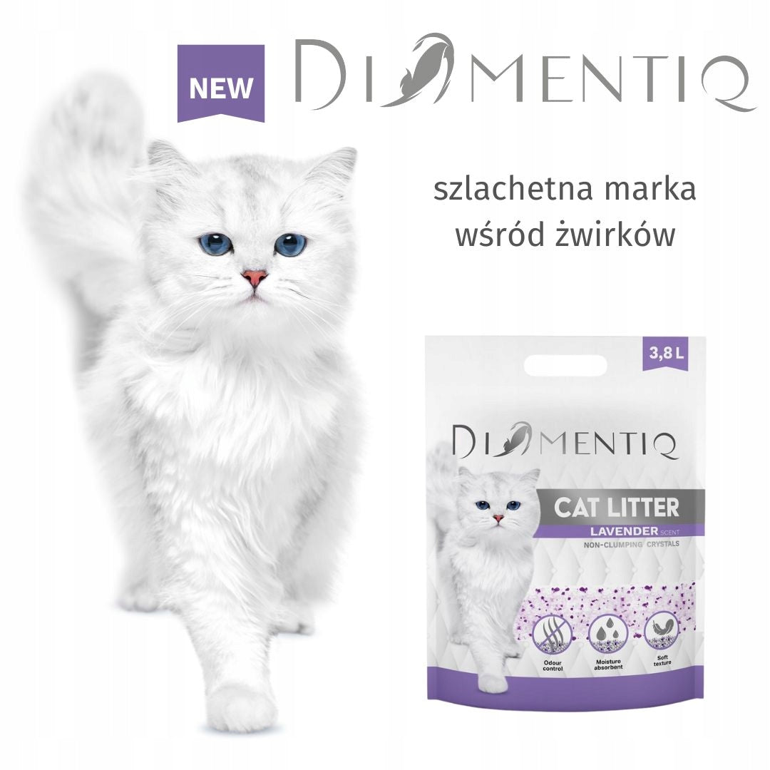 DIAMENTIQ Lavender Non-Clumping 3,8Lx4 SILICONE Litter Manufacturer code 5901443122111