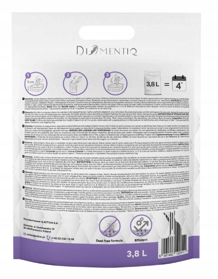DIAMENTIQ Lavender Non-Clumping 3,8Lx4 SILICONE Litter Volume 3.8 l