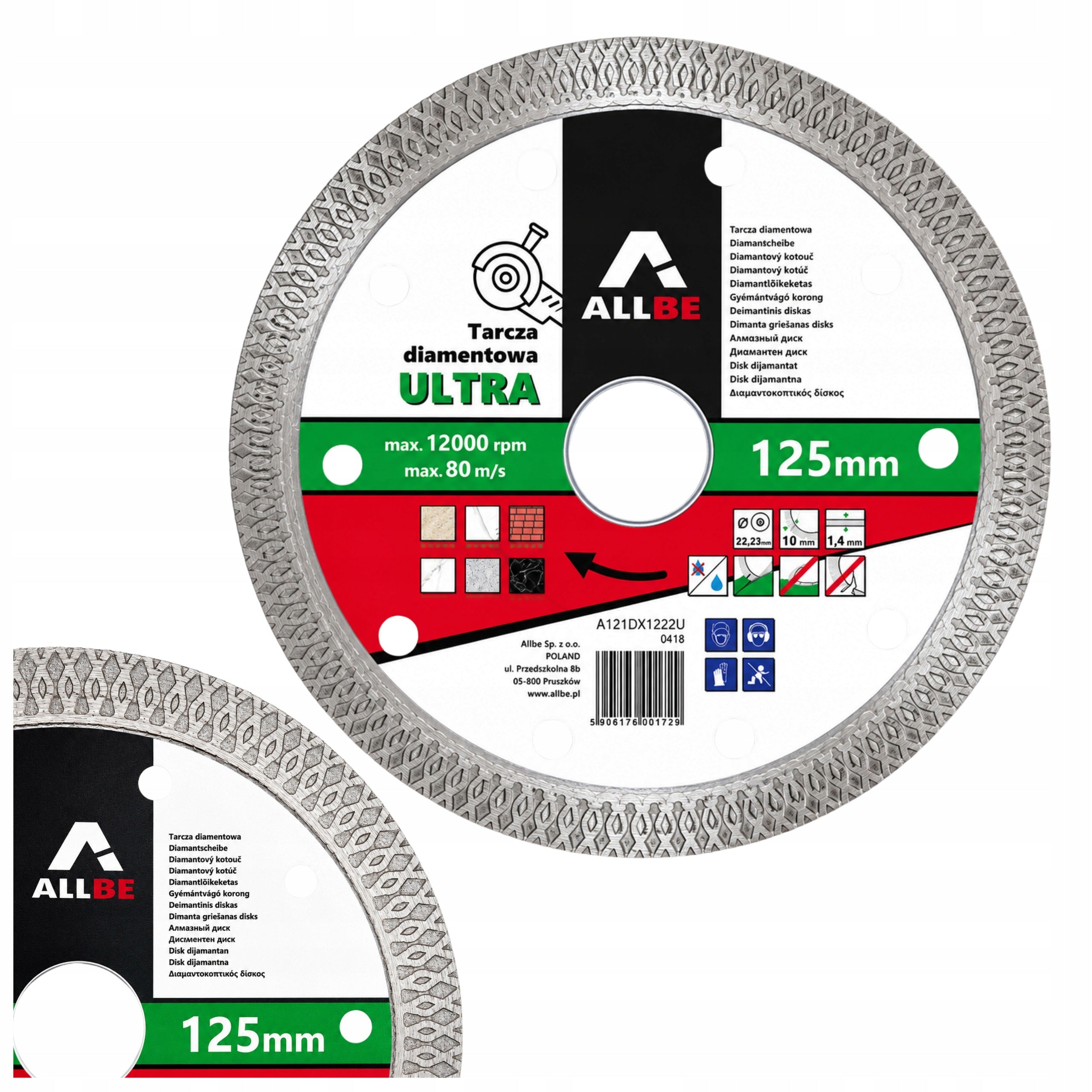 DIAMOND BLADE 125mm FOR CUTTING GRANITE TILE STONEWARE 10MM SEGMENT