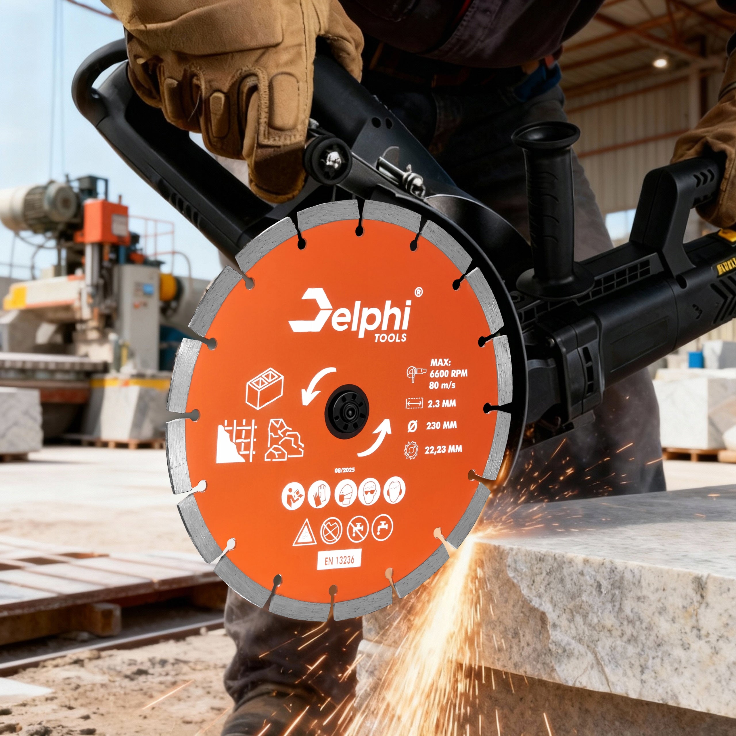 DIAMOND BLADE 230 mm FOR CUTTING BLOCKS CONCRETE REINFORCED CUBES 22,23mm Disc diameter 230mm