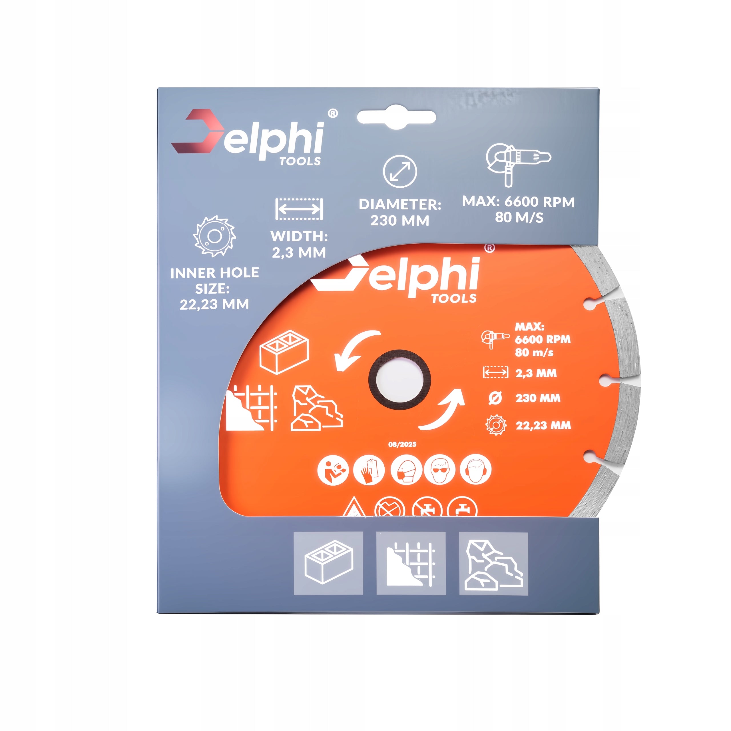 DIAMOND BLADE 230 mm FOR CUTTING BLOCKS CONCRETE REINFORCED CUBES 22,23mm Packaging status original