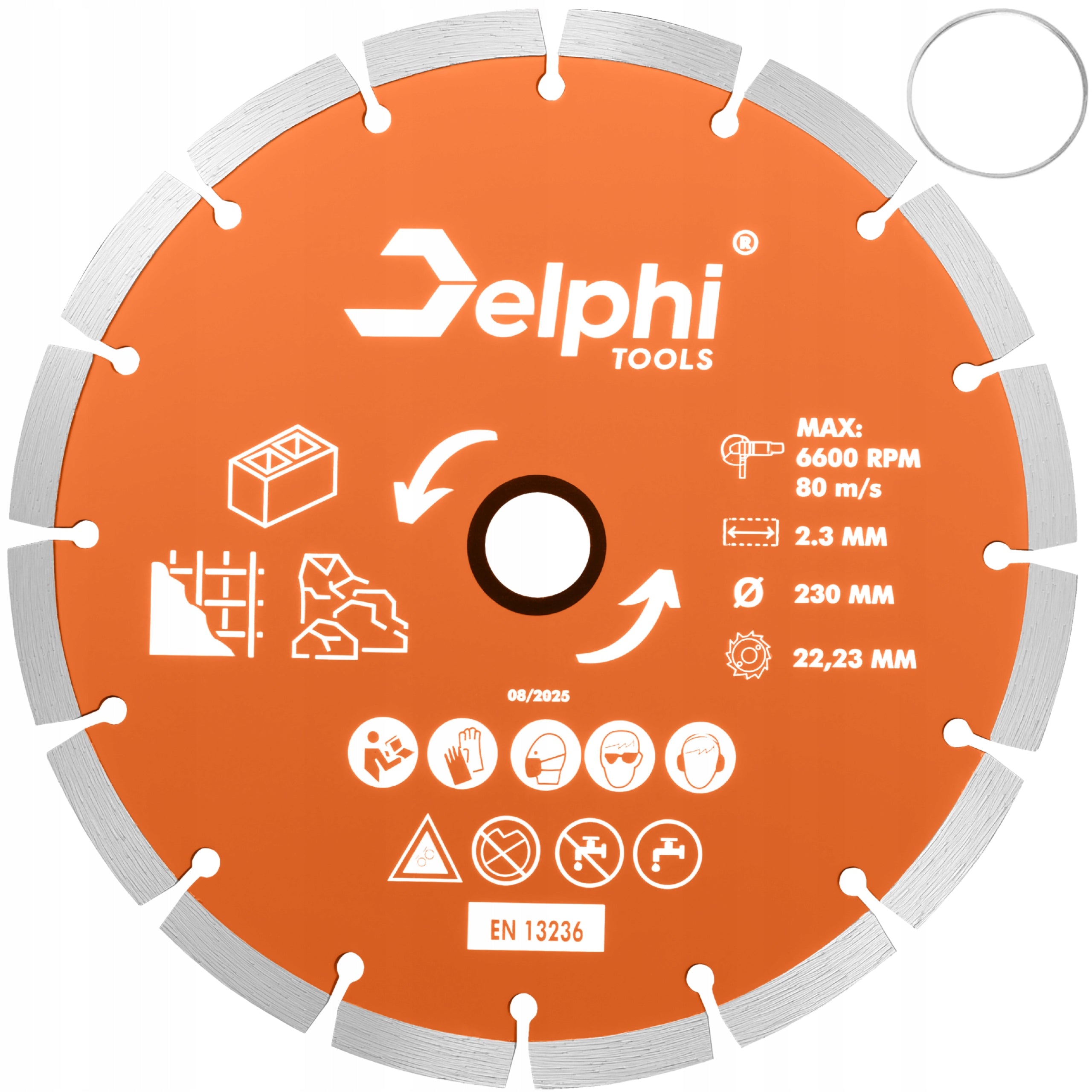 DIAMOND BLADE 230 mm FOR CUTTING BLOCKS CONCRETE REINFORCED CUBES 22,23mm