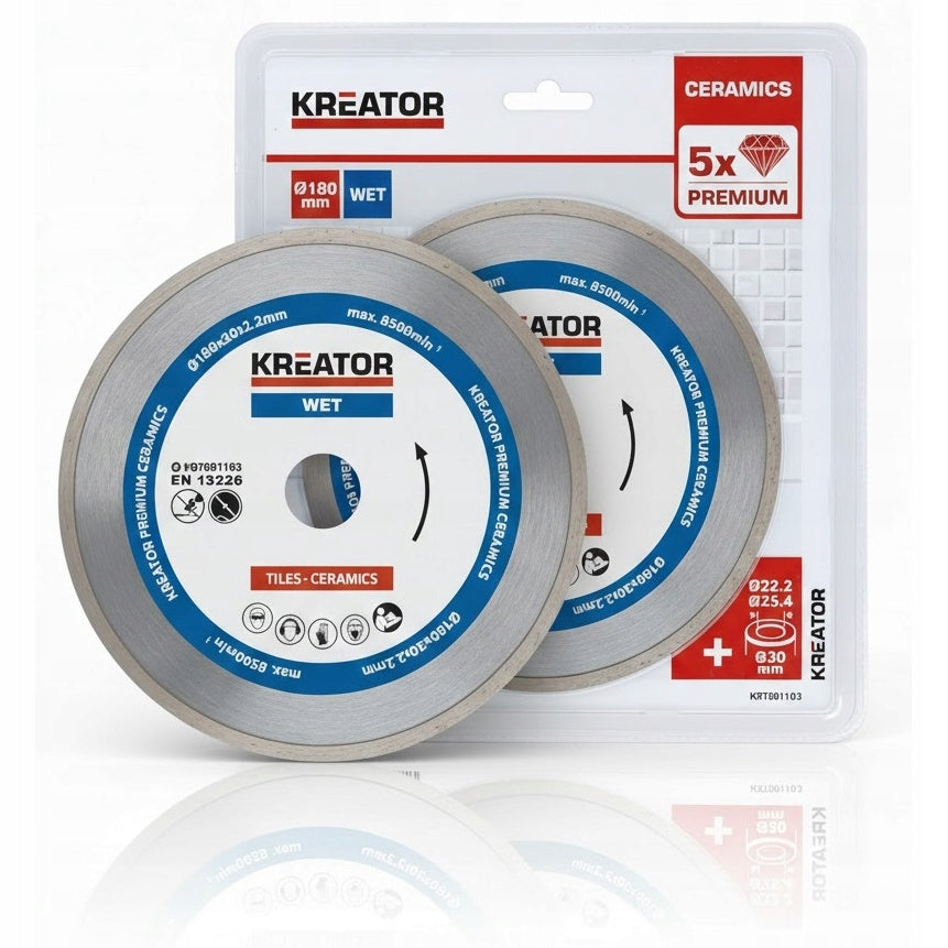 DIAMOND BLADE FOR CUTTING STONEWARE CERAMIC TILES 180MM KREATOR