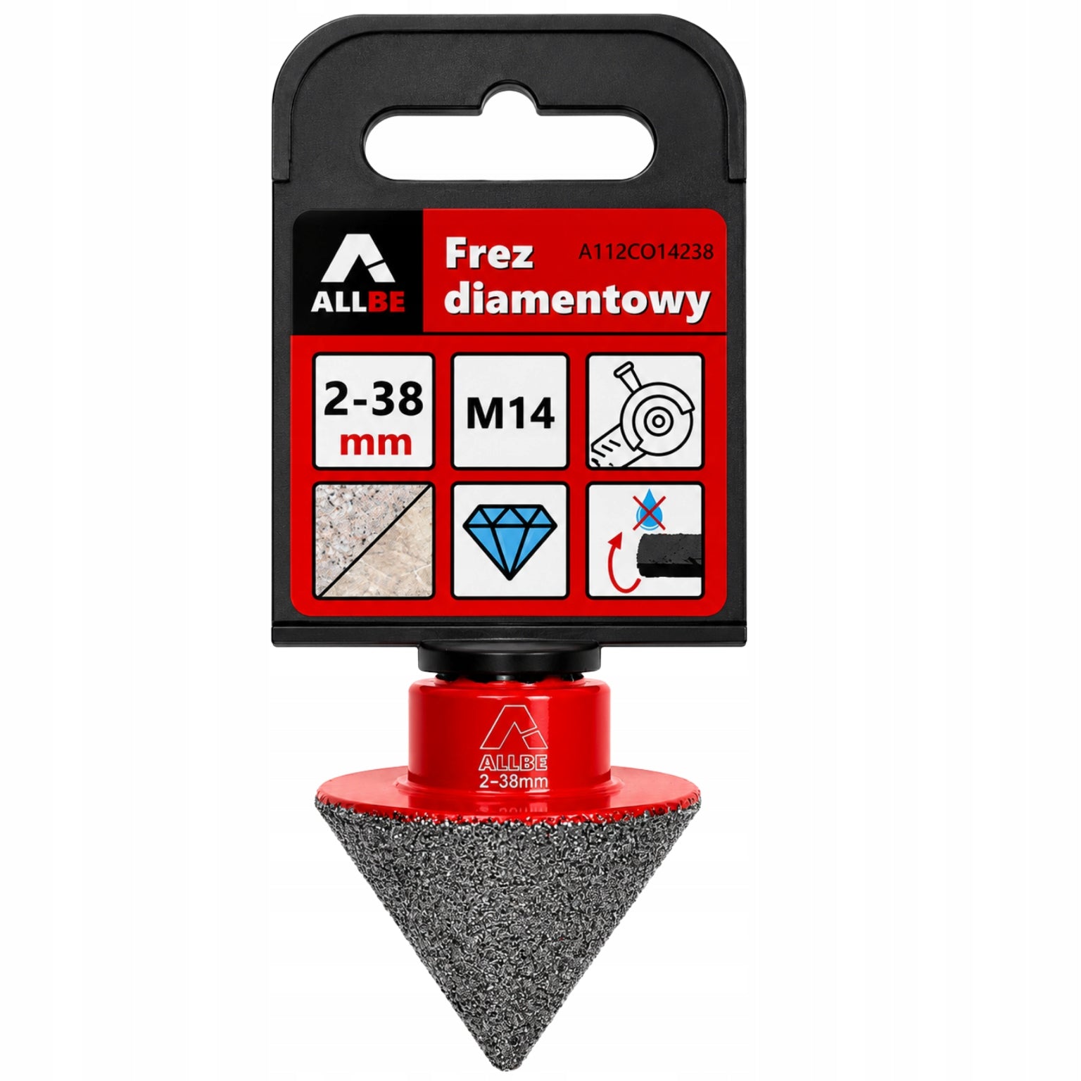 DIAMOND CUTTER CONE FOR STONEWARE 2-38MM M14 CERAMIC GLAZE HOLE SAW Manufacturer code FREZ DIAMENTOWY