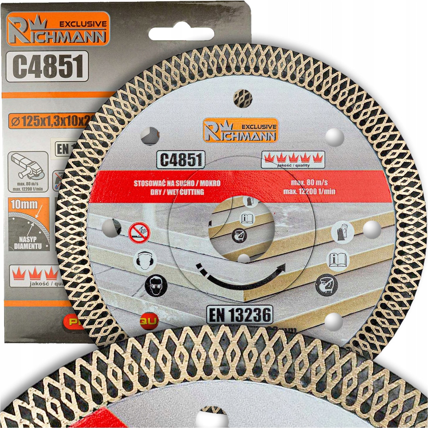 DIAMOND CUTTING DISC THIN DRY WET STONEWARE TILES STRAIGHT CUTTING 125MM