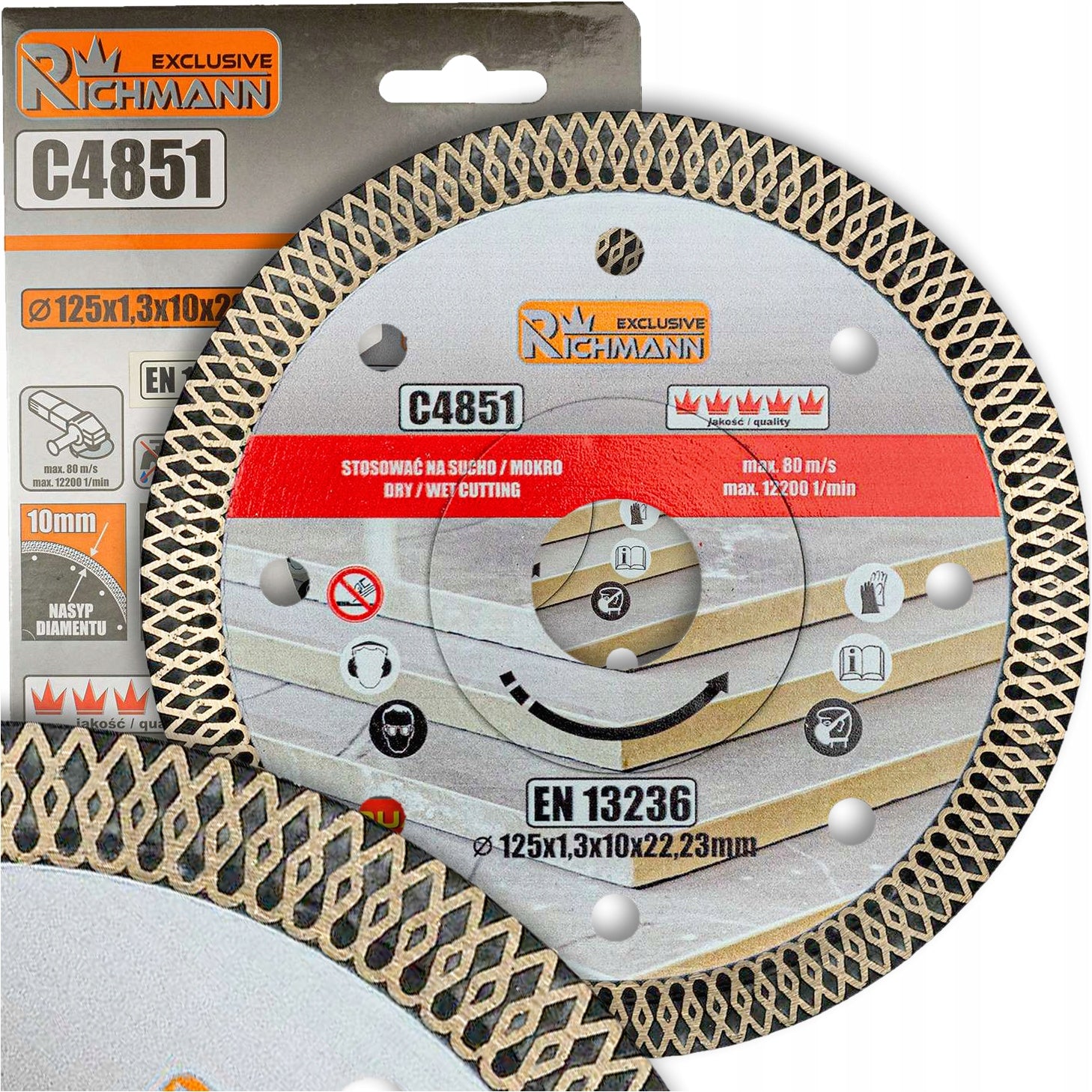 DIAMOND CUTTING DISC THIN DRY WET STONEWARE TILES STRAIGHT CUTTING 125MM