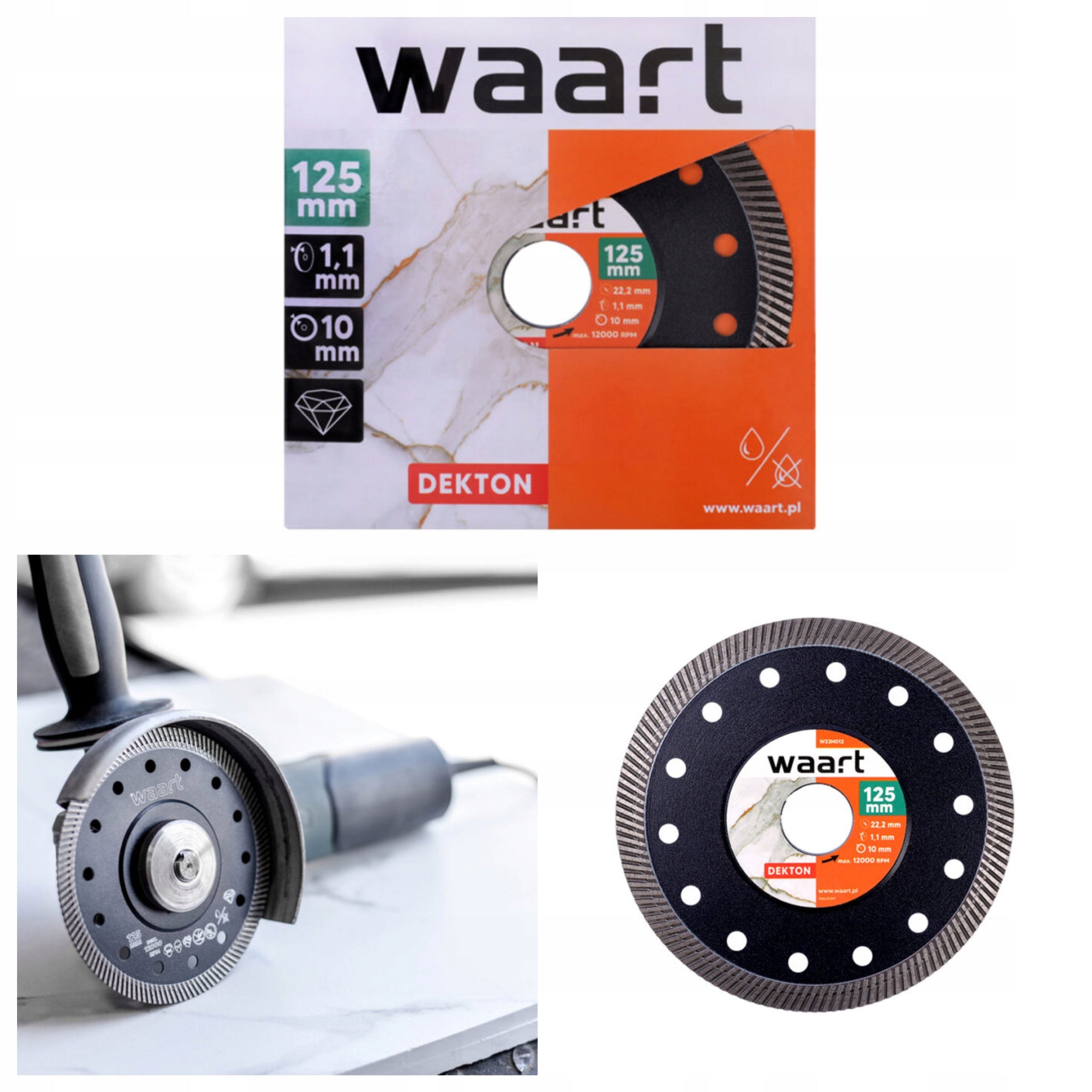 DIAMOND DISC 125 FOR GRANITE, DECTON STONEWARE HARD QUARTZ SINTERS WAART Manufacturer code W23H012
