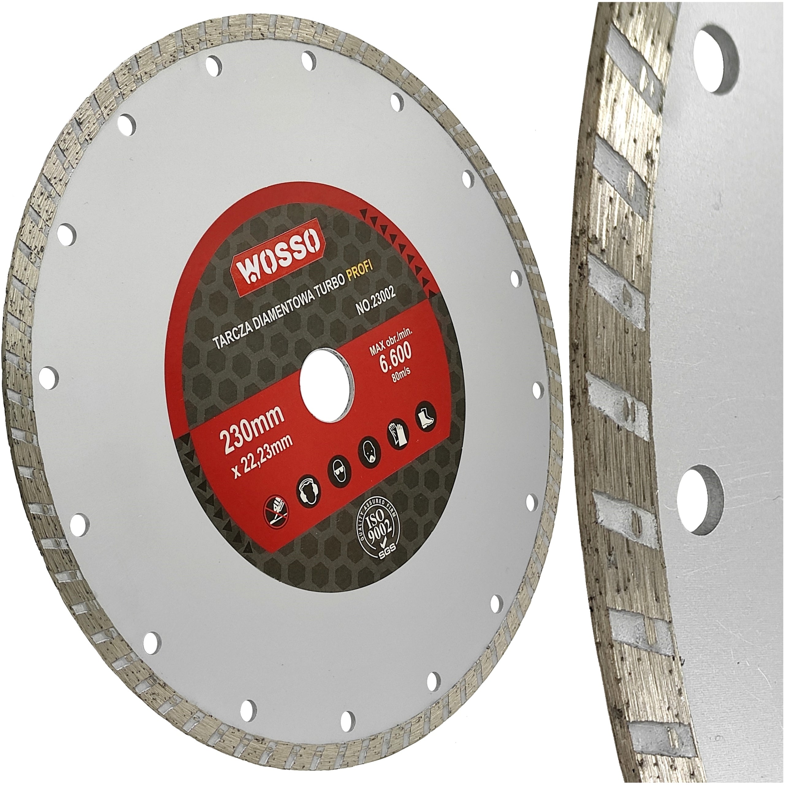 DIAMOND DISC 230MM FOR CONCRETE STONE CUBES BRICK TYPE TURBO PRO WOSSO