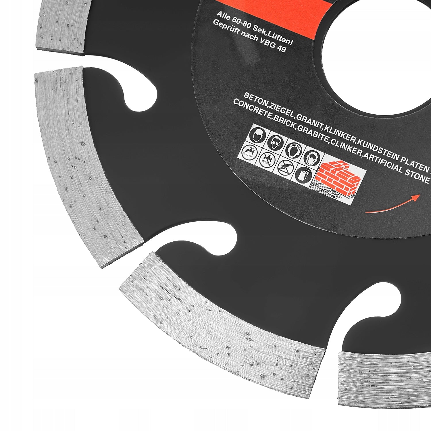 DIAMOND DISC FOR CUTTING CONCRETE CUBES SEGMENT 125mm x 22mm Brand Inter-Vis