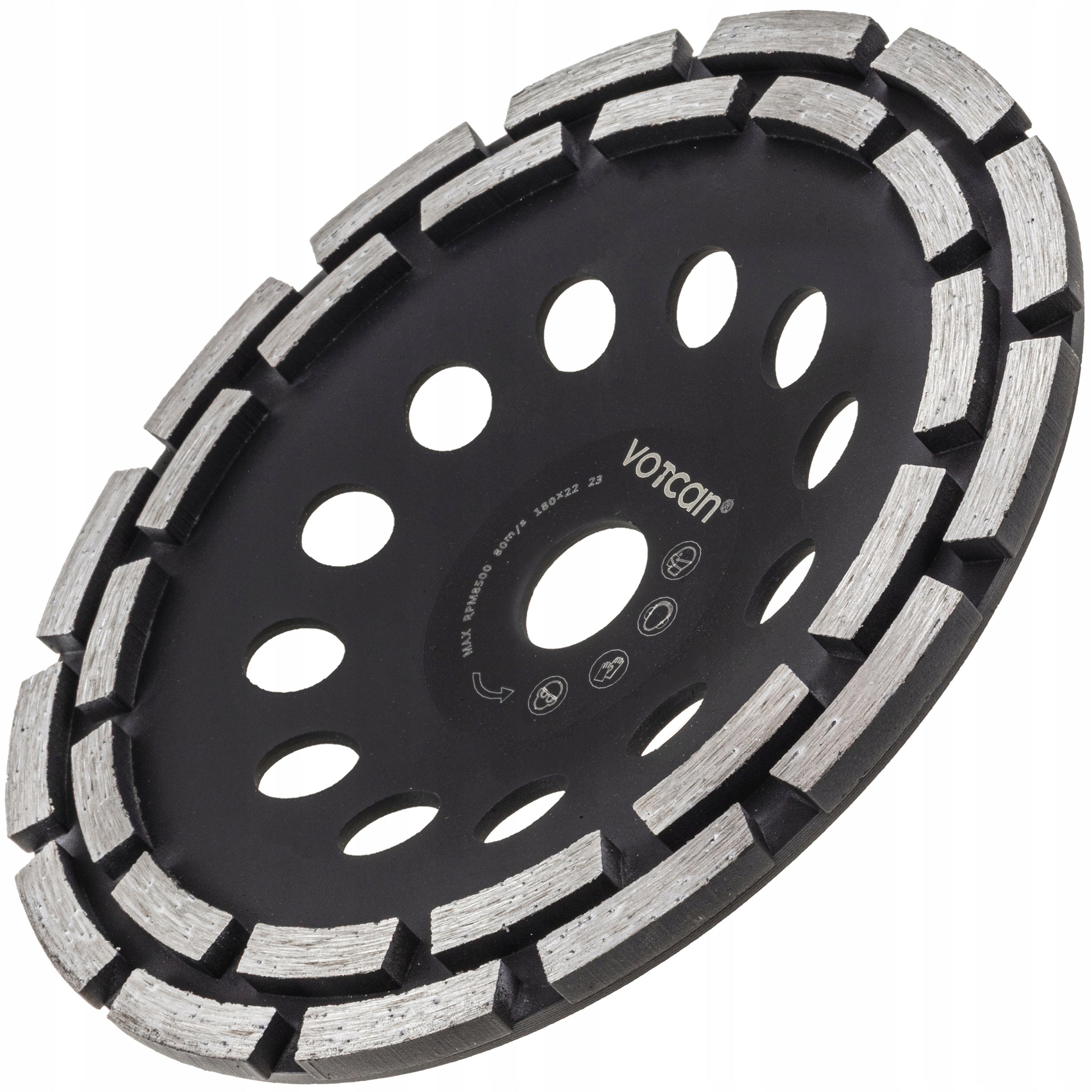 DIAMOND DISC POT SEGMENTED CUTTER FOR CONCRETE GRINDING 180 MM PRO Brand Vorcan