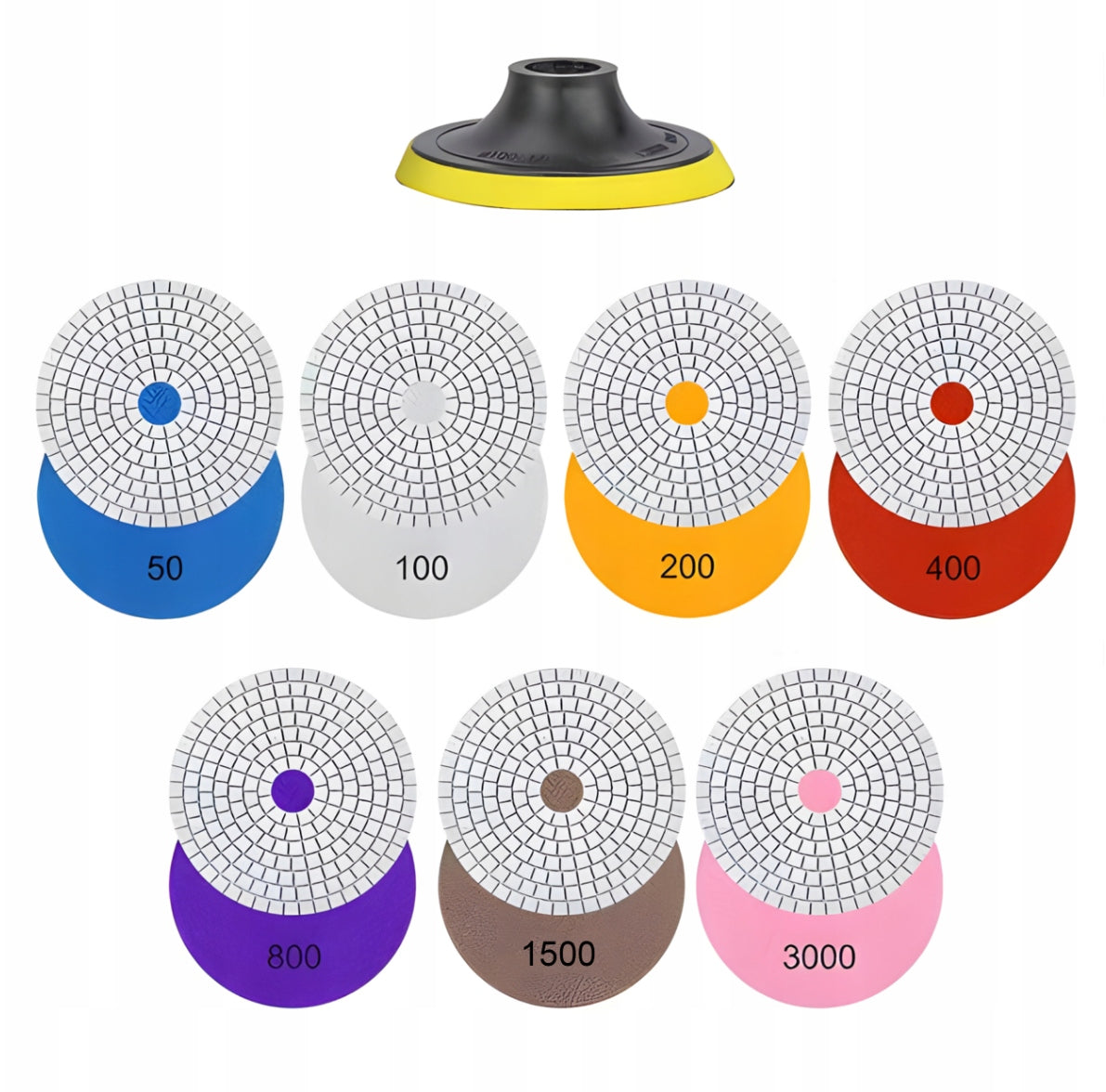 DIAMOND DISC SET FOR GRINDING CERAMIC SINTER STONEWARE POLISHING Manufacturer code Tarcze polerskie do gresu betonu szlifowania