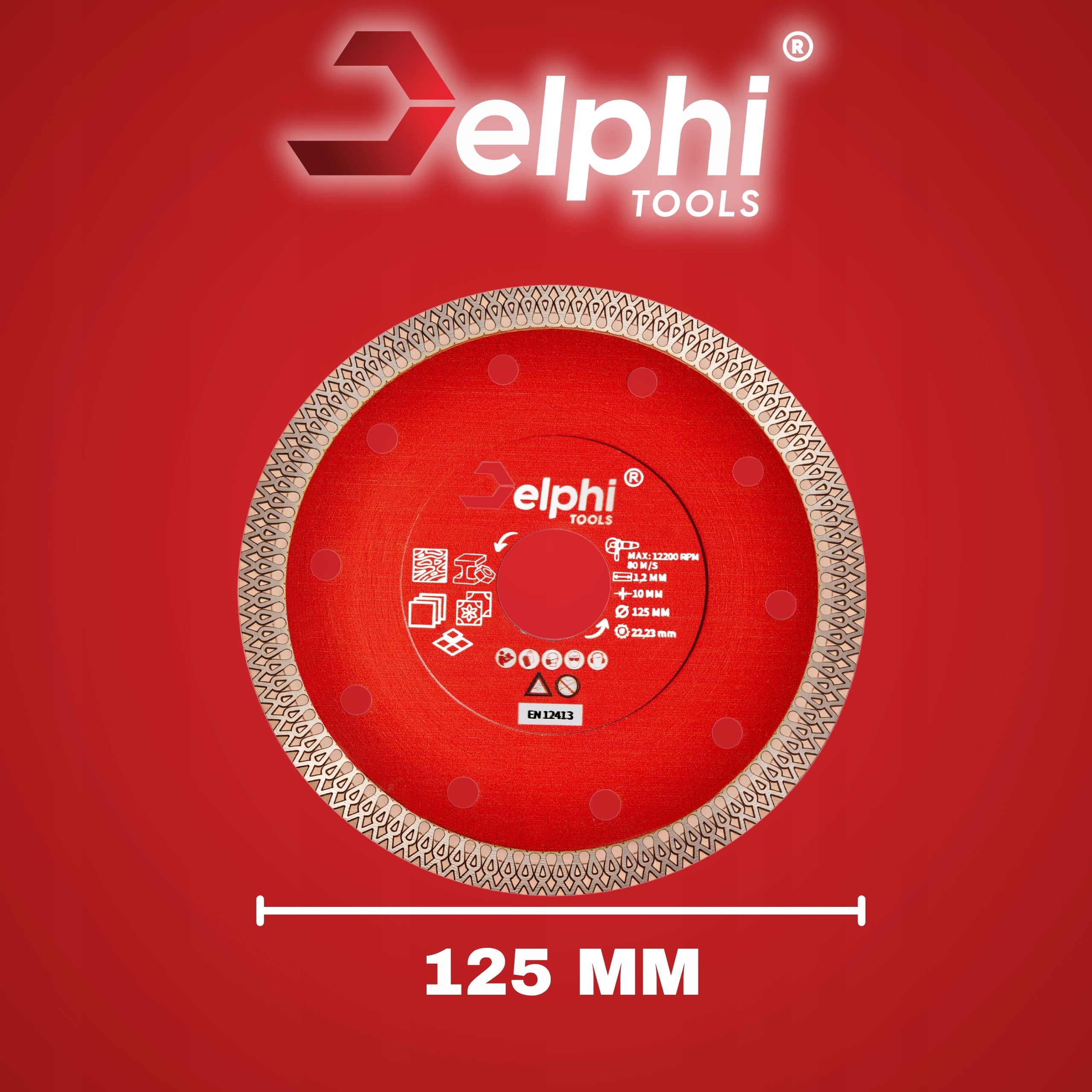 DIAMOND DISCS FOR CUTTING AND GRINDING SINTERED STONEWARE TILES 100MM M14 Hole diameter 22,2mm