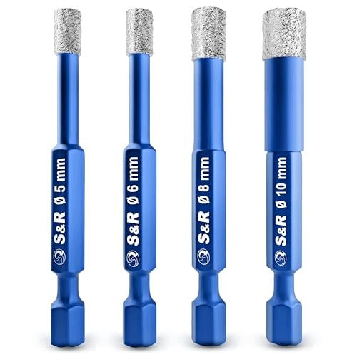 DIAMOND DRILL BIT FOR CERAMIC GLASS TILES SET OF 4 PCS 5 10MM for home Brand no brand