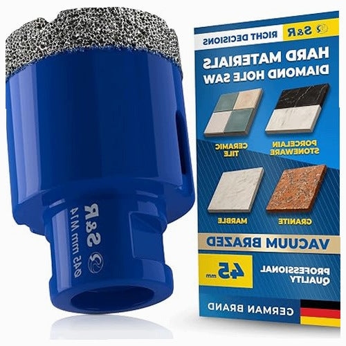 DIAMOND DRILL BIT FOR TILES 45 MM M14 GRINDERS PROFESSIONAL STEEL