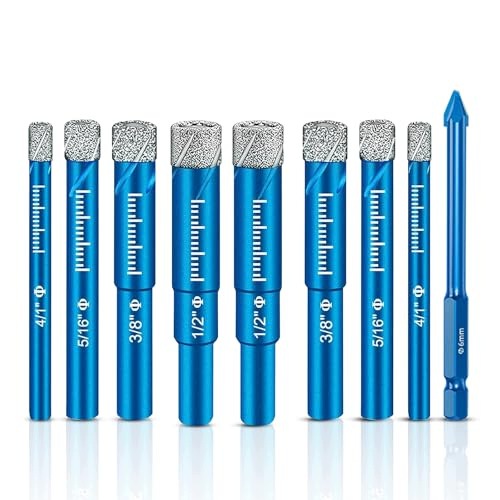 DIAMOND DRILL BITS FOR GRANITE CERAMIC TILE 6 12MM SET OF 9 Brand no brand