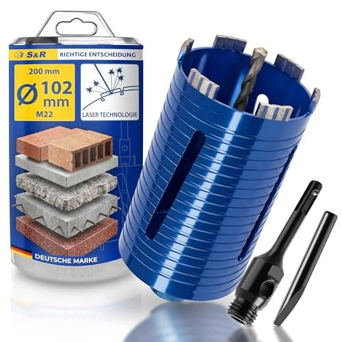 DIAMOND DRILLING LACE 102MM FOR CONCRETE MASONRY SDS STEEL ADAPTER Brand no brand