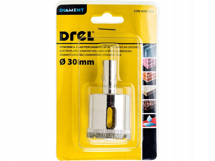 DIAMOND HOLE SAW 30 mm LACE FOR GLASS STONEWARE Brand Drel