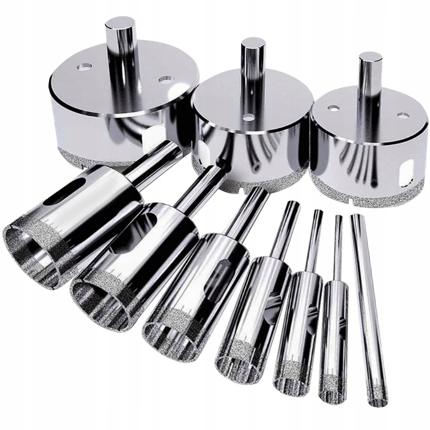 DIAMOND HOLE SAW FOR STONEWARE GLASS TILES DRILL BITS 6-68 mm SET OF 10 PCS.