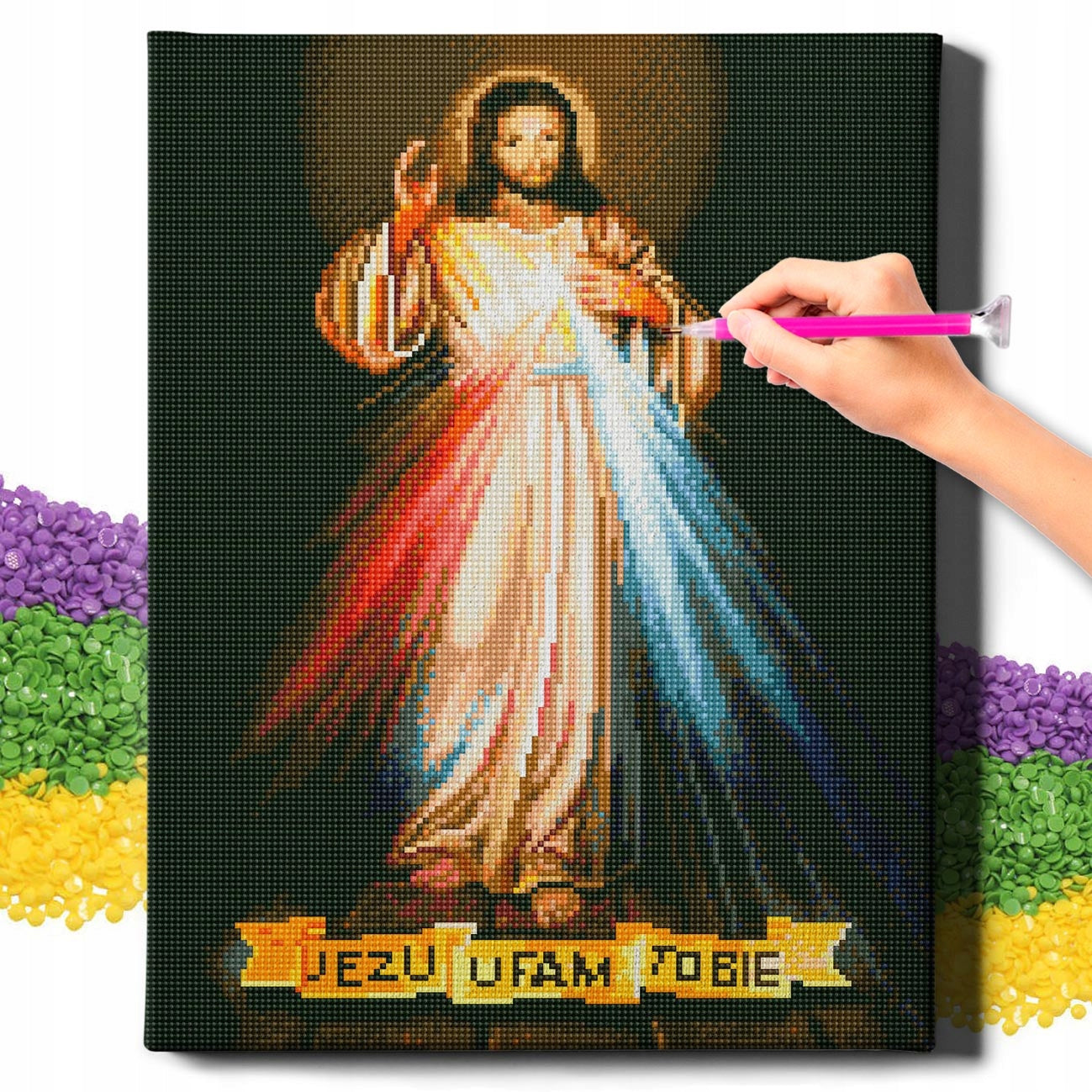 Diamantmosaik 5D-Diamantgemälde Oh Art! Religion, 40x50 cm 