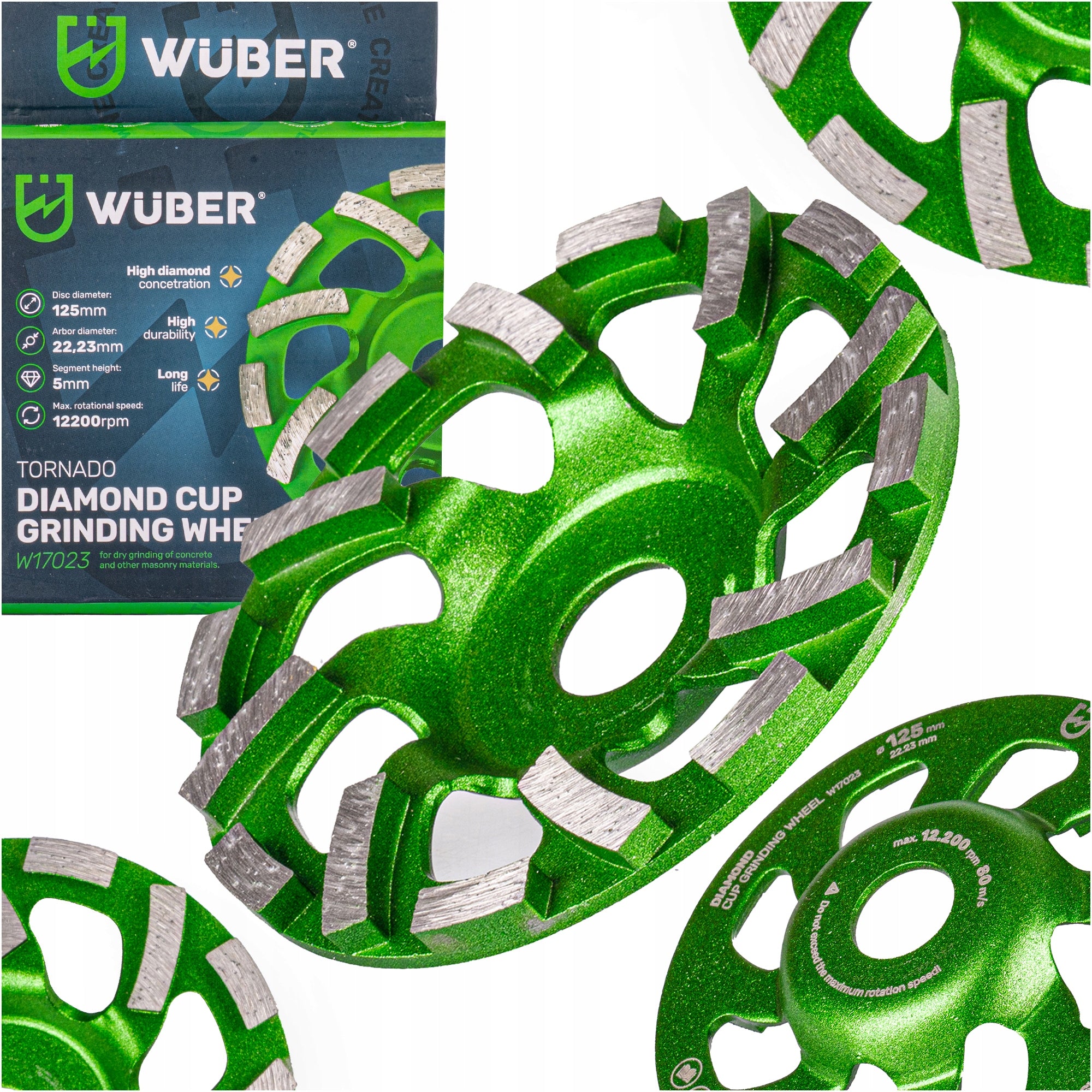 DIAMOND POT DISC FOR CONCRETE GRINDING 125MM SEGMENTED WUBER
