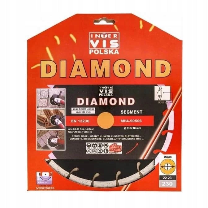 DIAMOND SEGMENTED DISC FOR CONCRETE CUBES 230 MM Brand Inter-Vis
