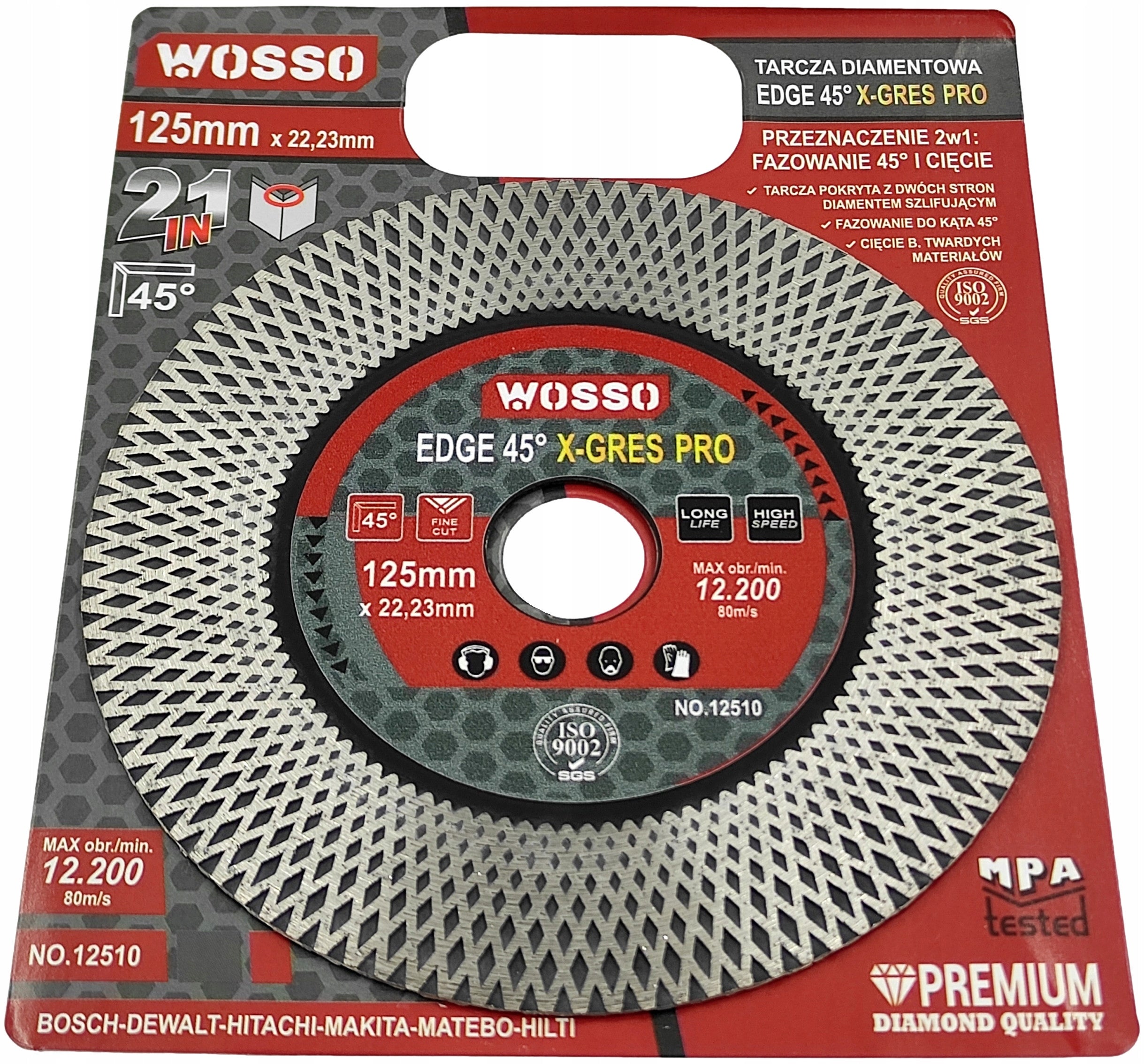 DIAMOND disc 125 for CHAMFERING 45 degree cutting stoneware tiles stoneware 125mm EAN (GTIN) 5903896895451