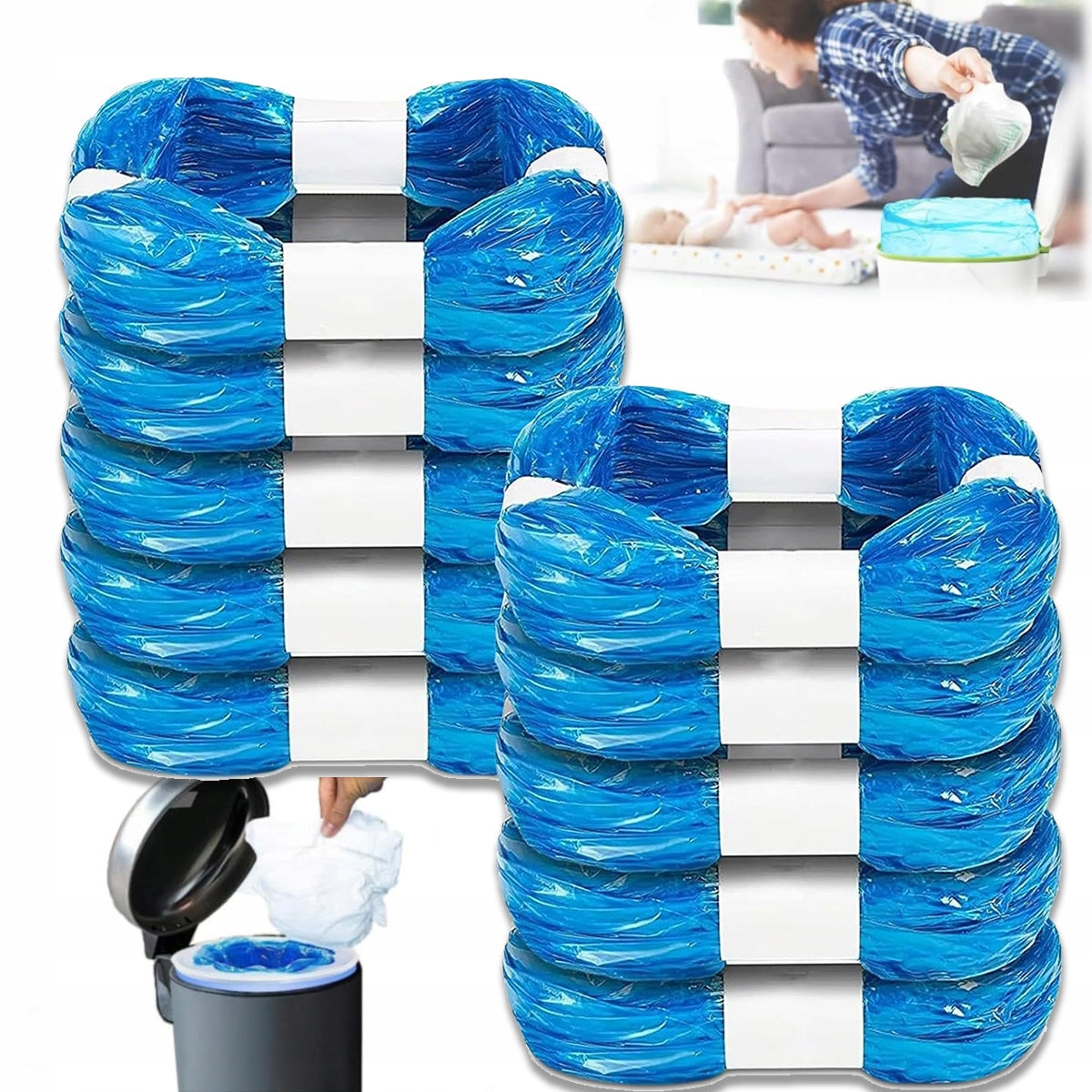 DIAPER CARTRIDGE CONTAINER BAGS DIAPER BASKET 10PCS
